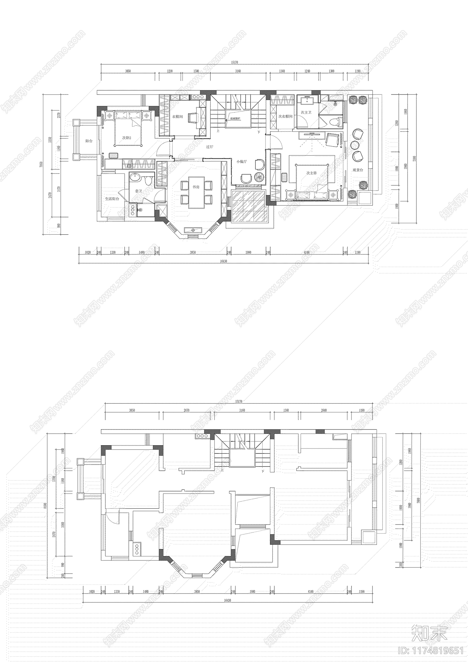 平层cad施工图下载【ID:1174819651】