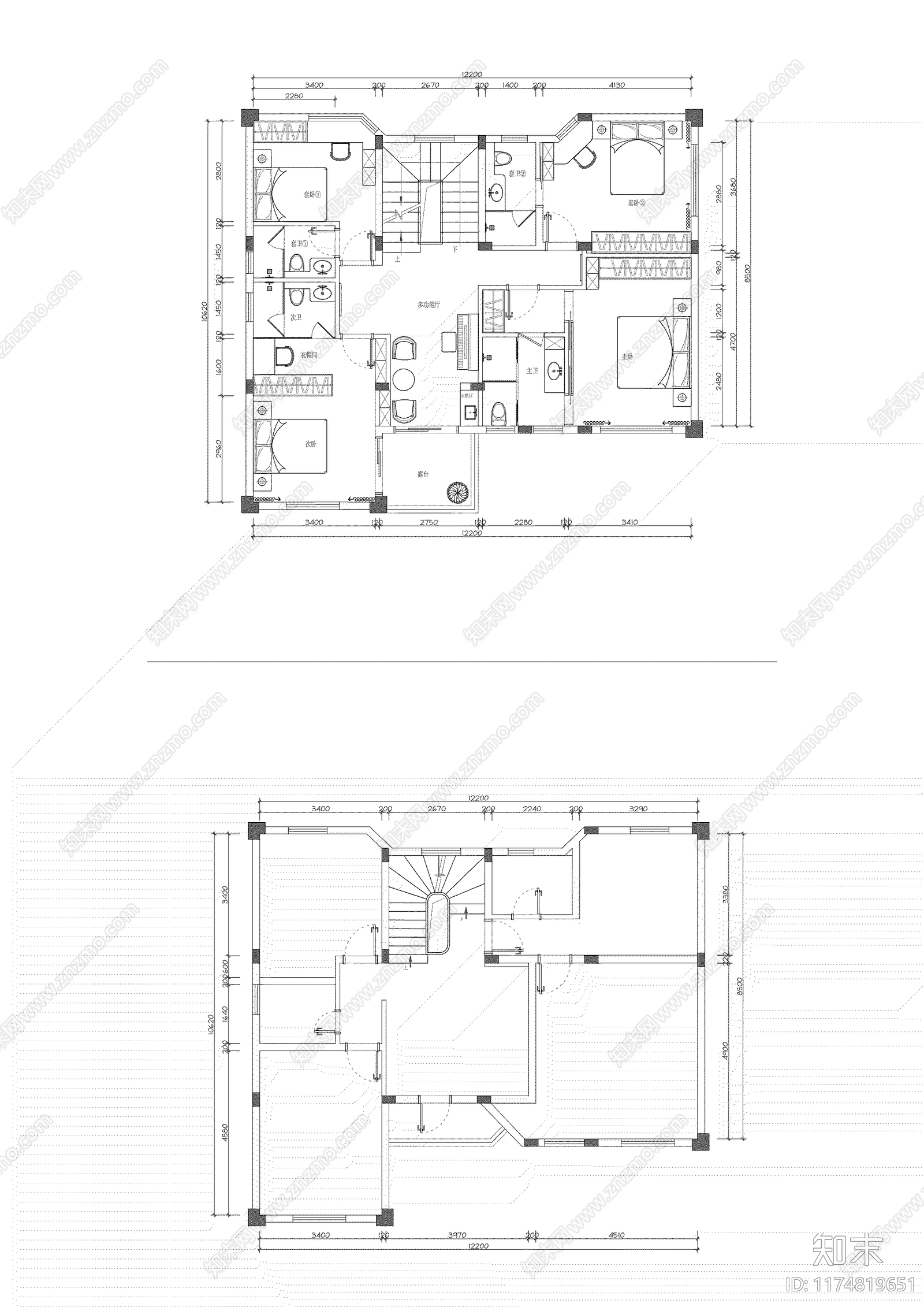 平层cad施工图下载【ID:1174819651】