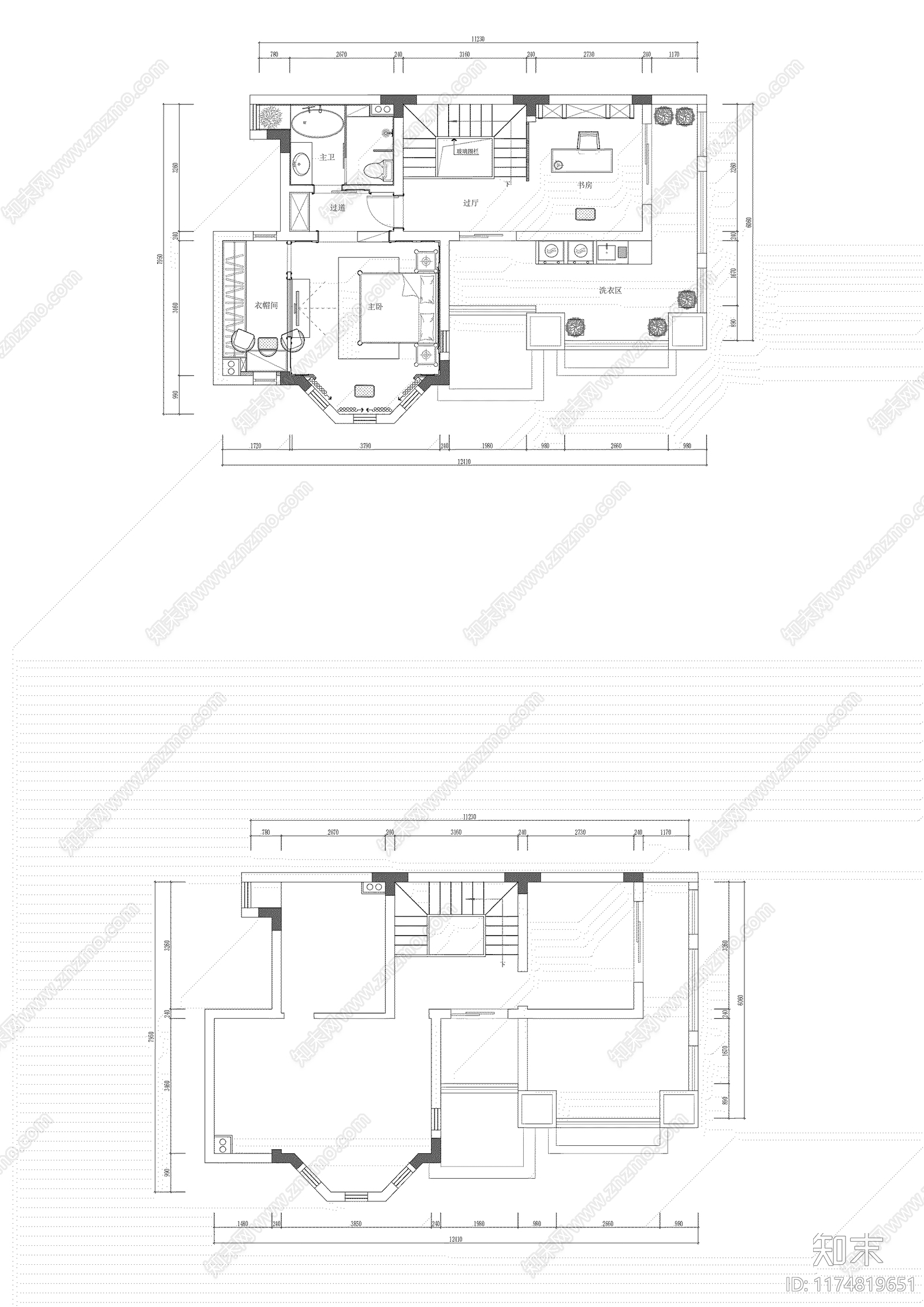 平层cad施工图下载【ID:1174819651】