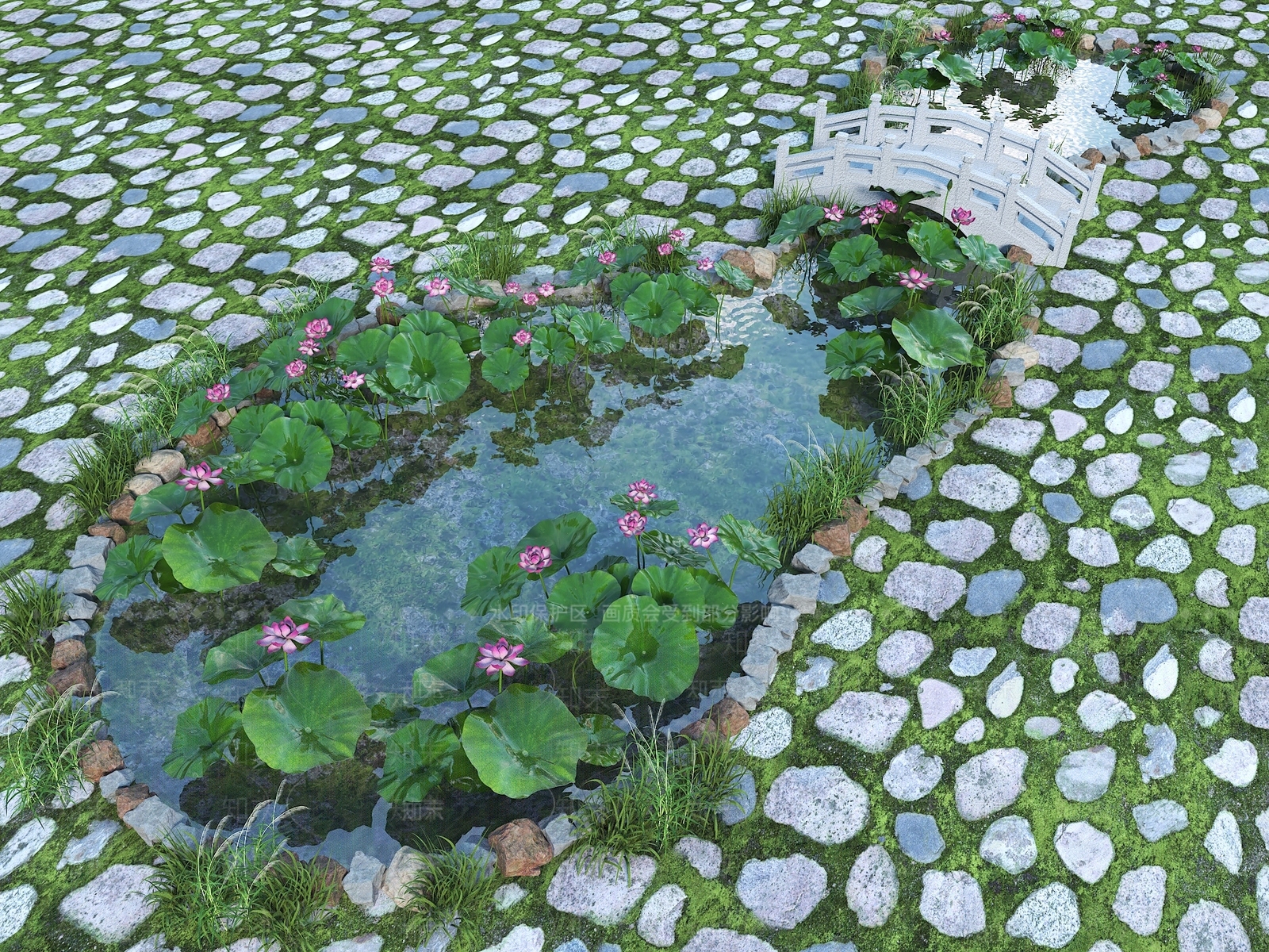 现代新中式假山水景3D模型下载【ID:1174820512】