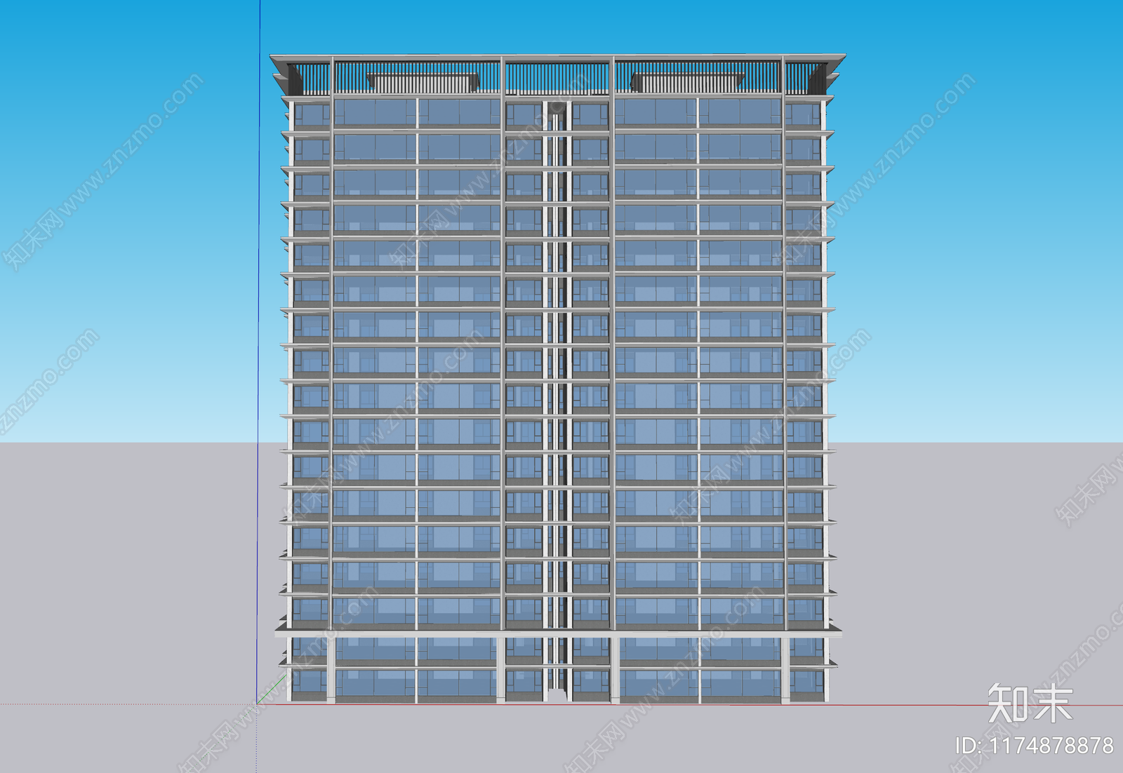 现代高层住宅SU模型下载【ID:1174878878】