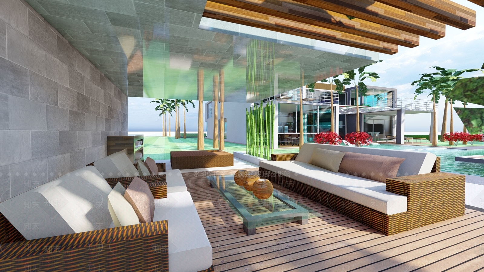 现代欧式别墅SU模型下载【ID:1174826614】