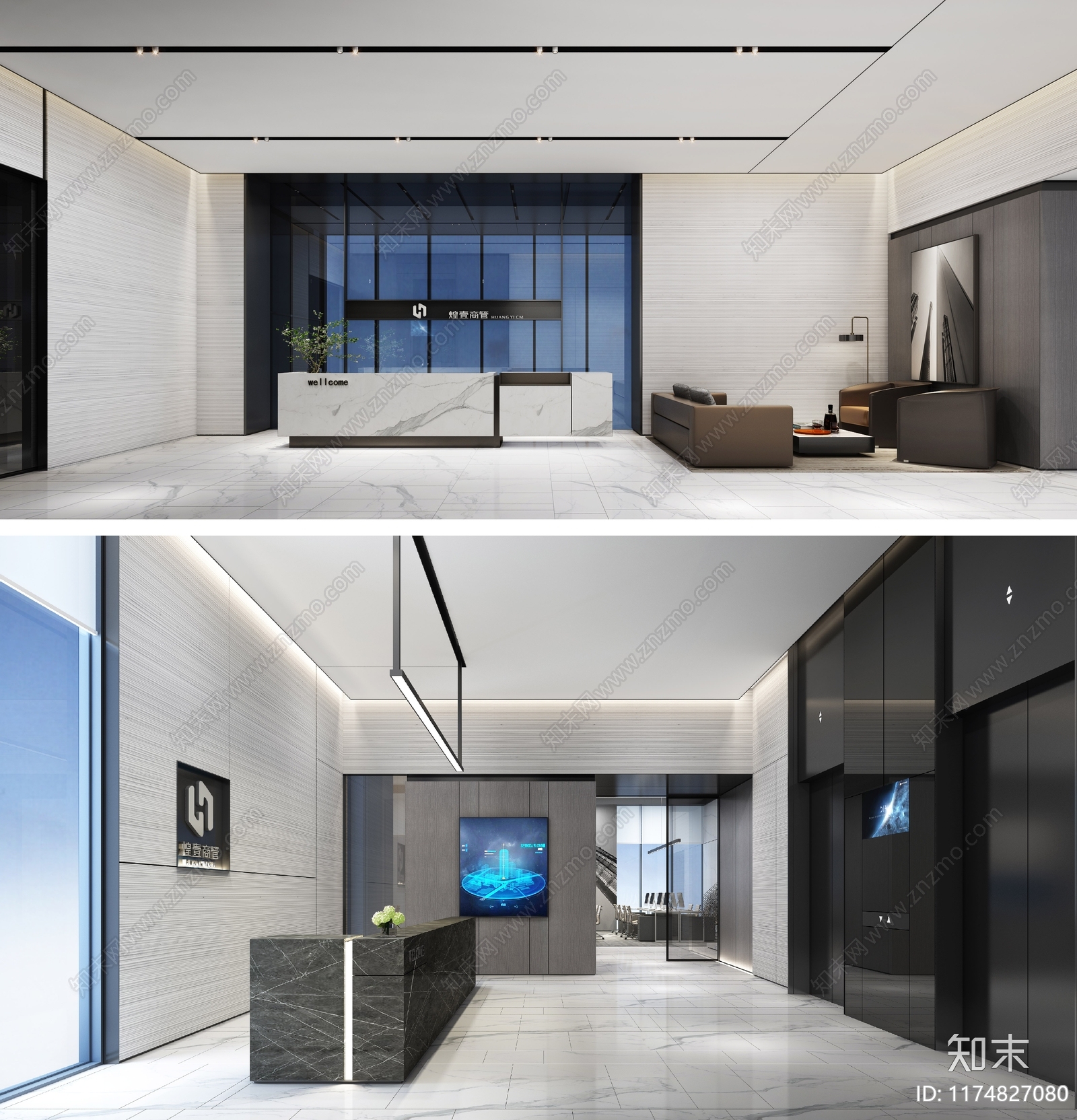 现代办公室cad施工图下载【ID:1174827080】