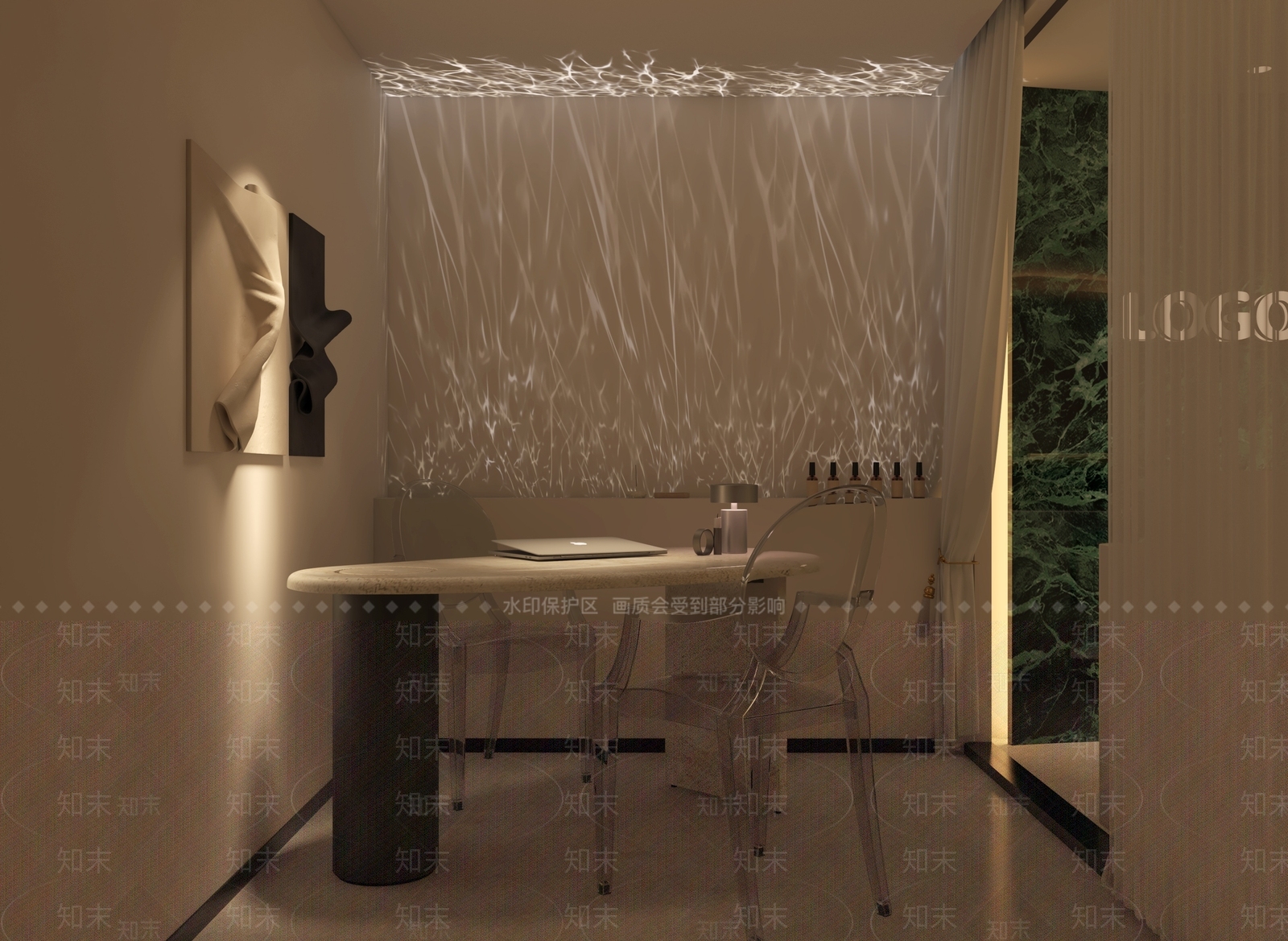 奶油侘寂美容院3D模型下载【ID:1174835569】