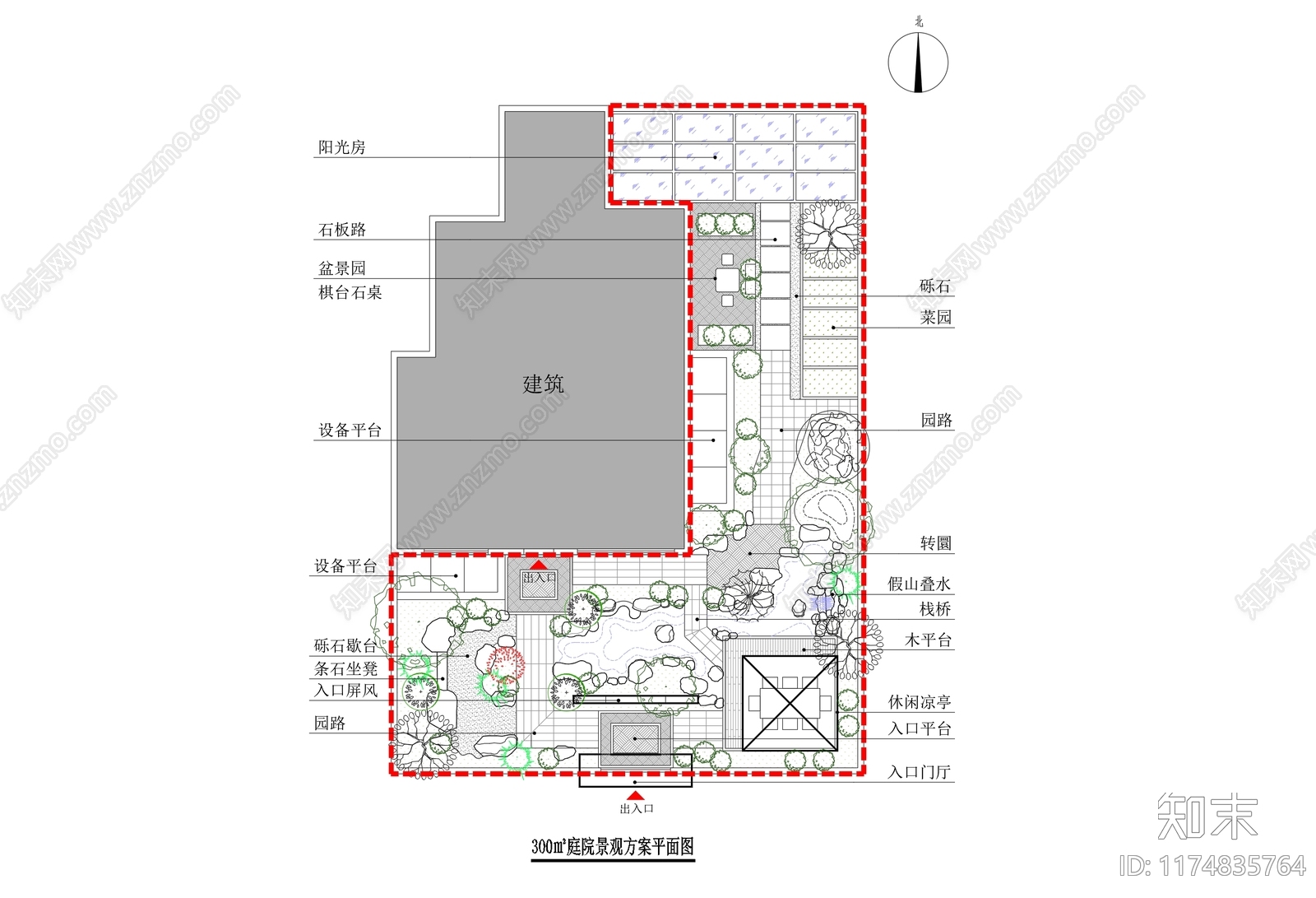 新中式庭院cad施工图下载【ID:1174835764】