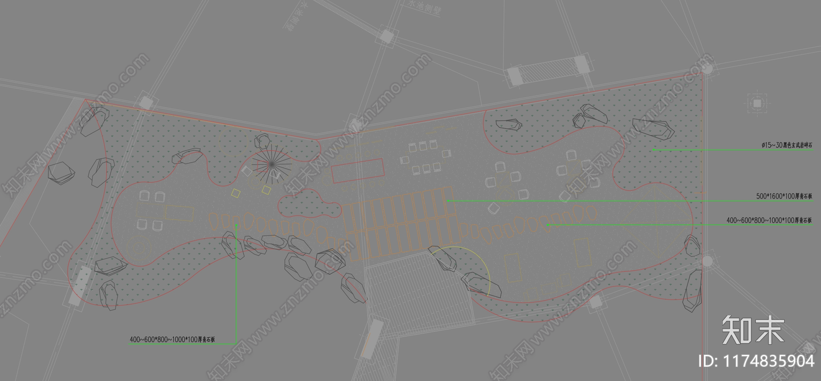 现代中式室内景观施工图下载【ID:1174835904】