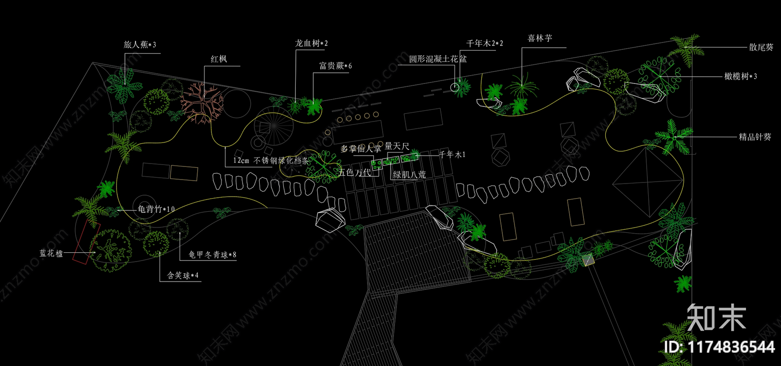 现代新中式室内景观施工图下载【ID:1174836544】