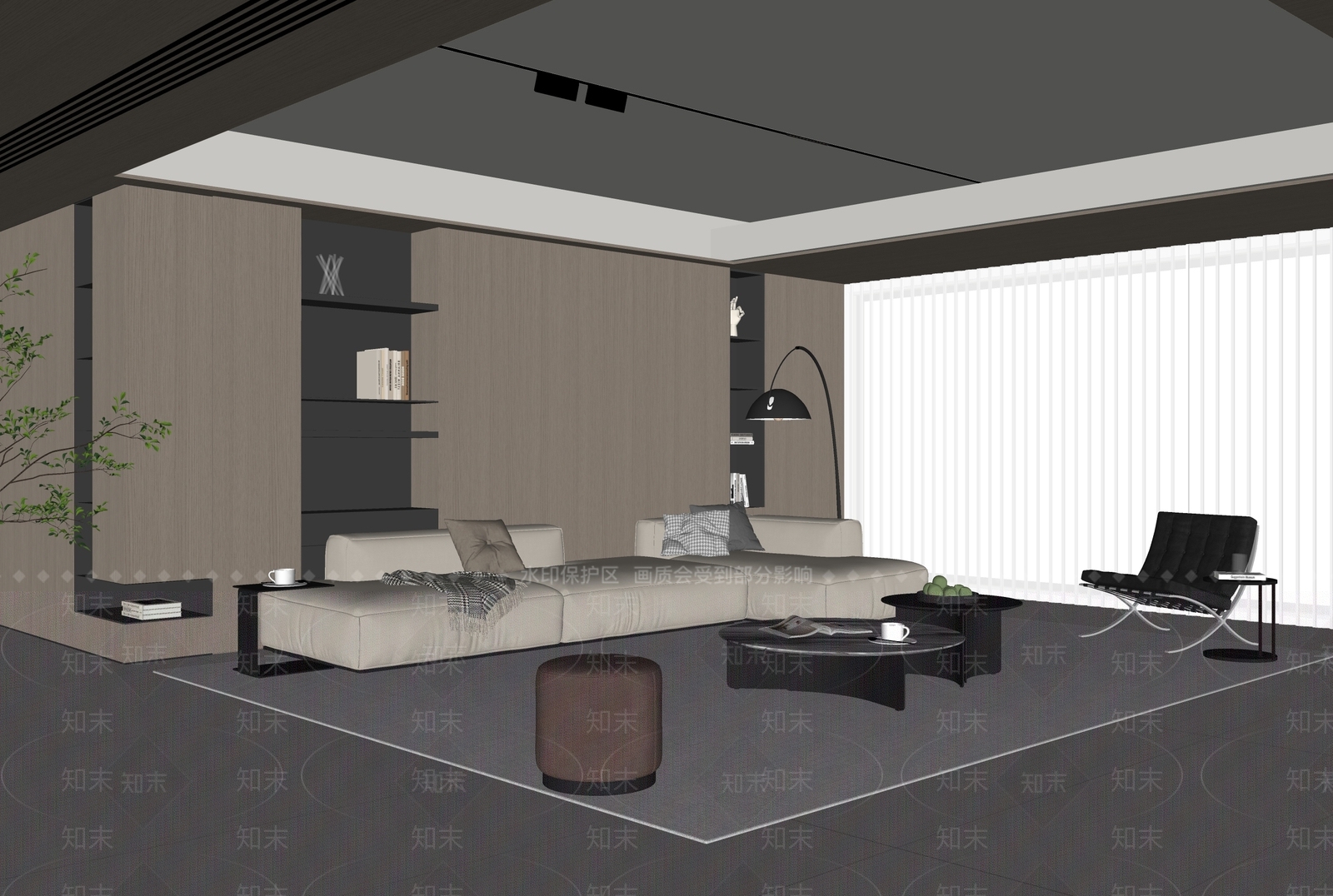 现代家居客厅SU模型下载【ID:1222309103】