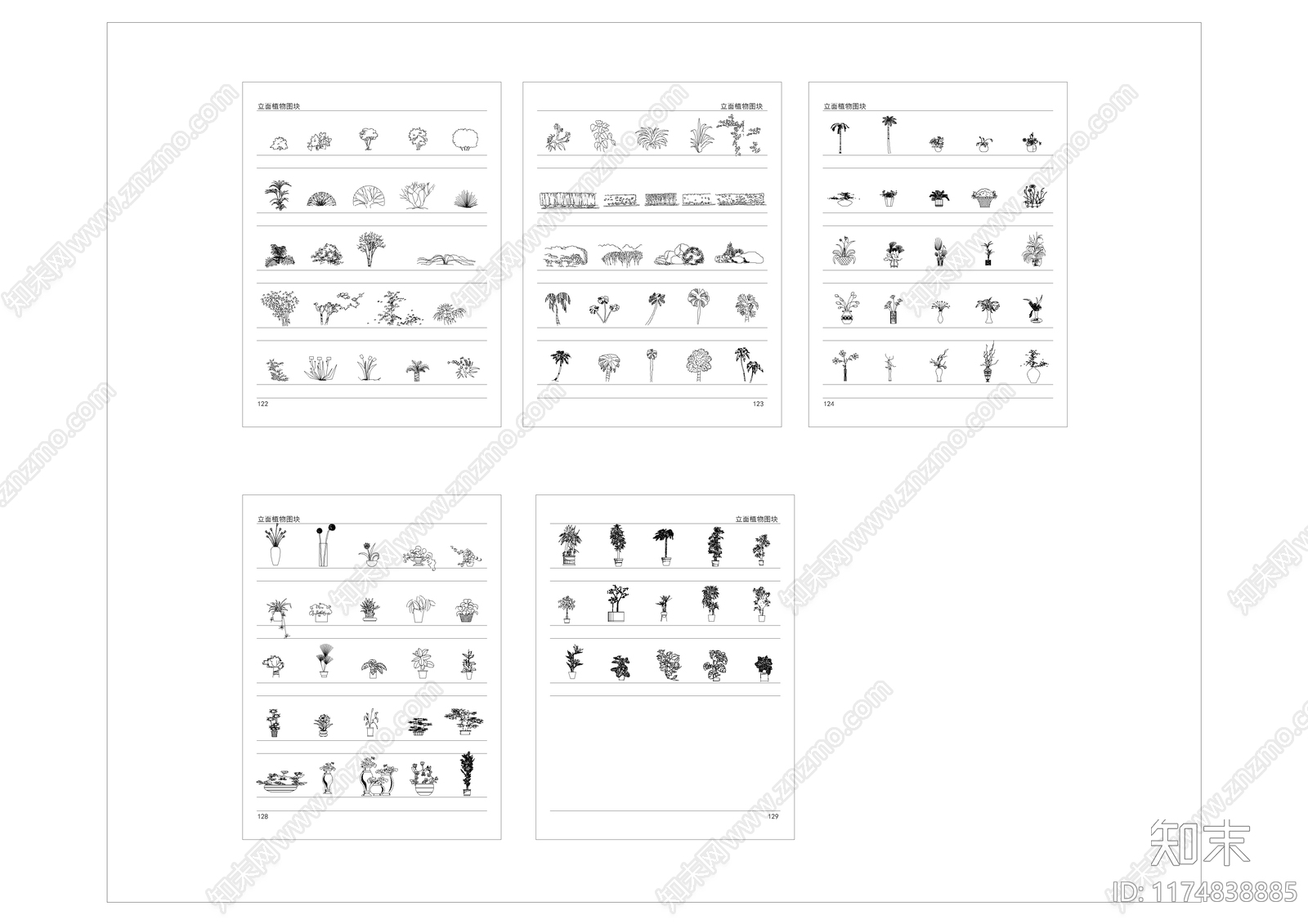现代新中式综合植物图库施工图下载【ID:1174838885】