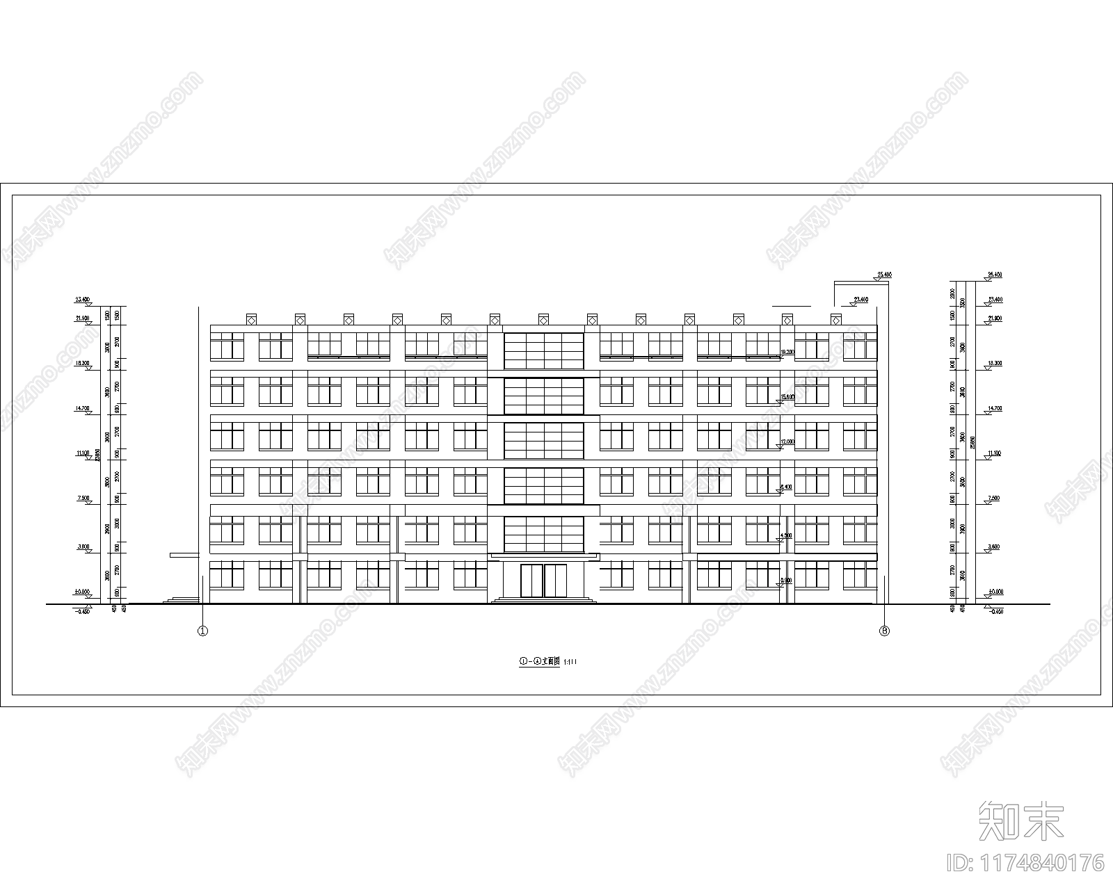现代学校建筑cad施工图下载【ID:1174840176】