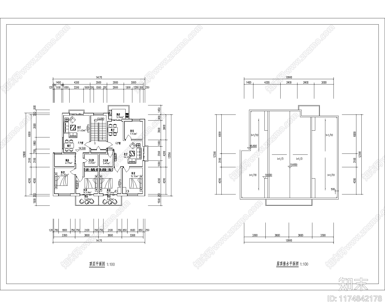 现代住宅楼建筑cad施工图下载【ID:1174842178】