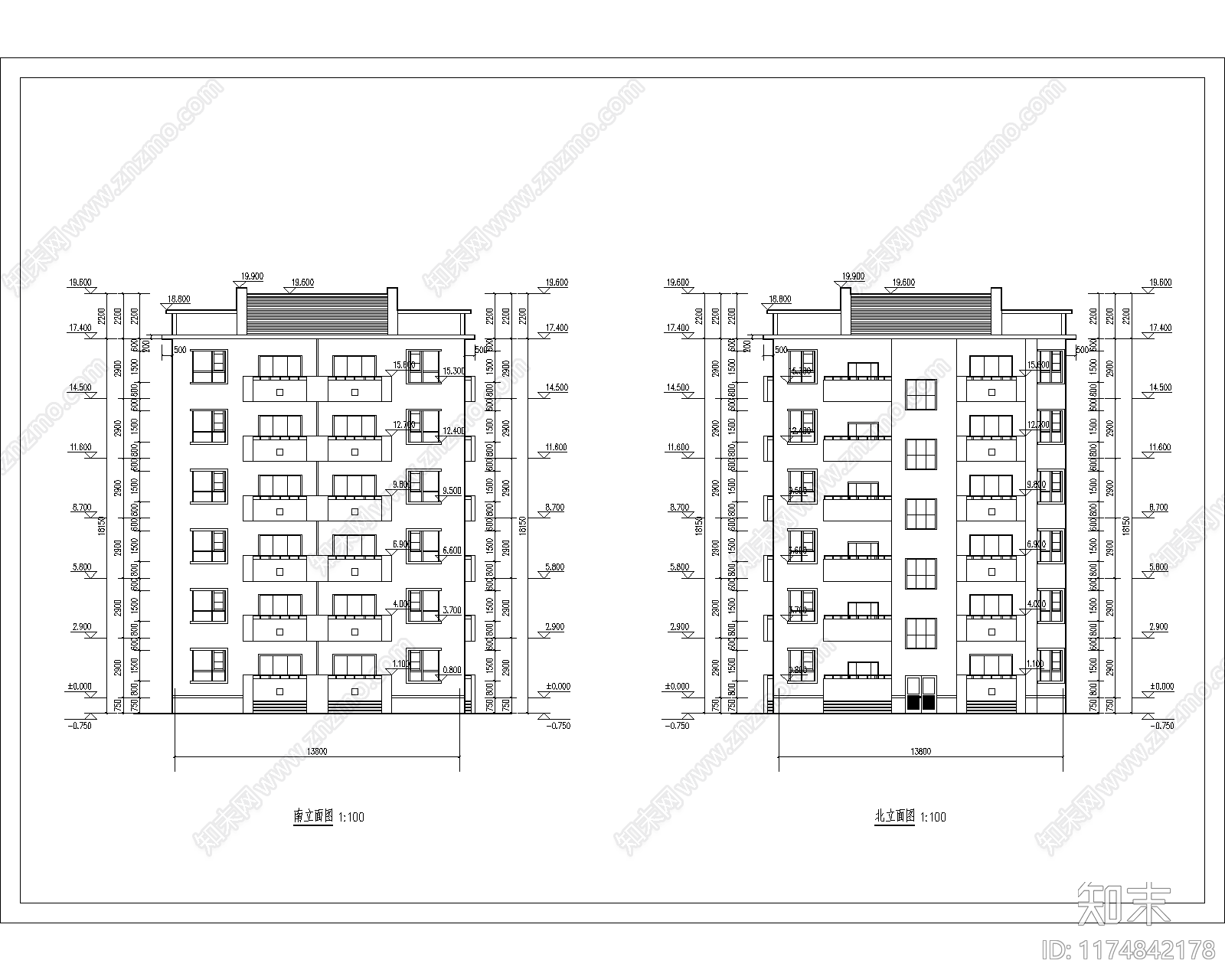 现代住宅楼建筑cad施工图下载【ID:1174842178】