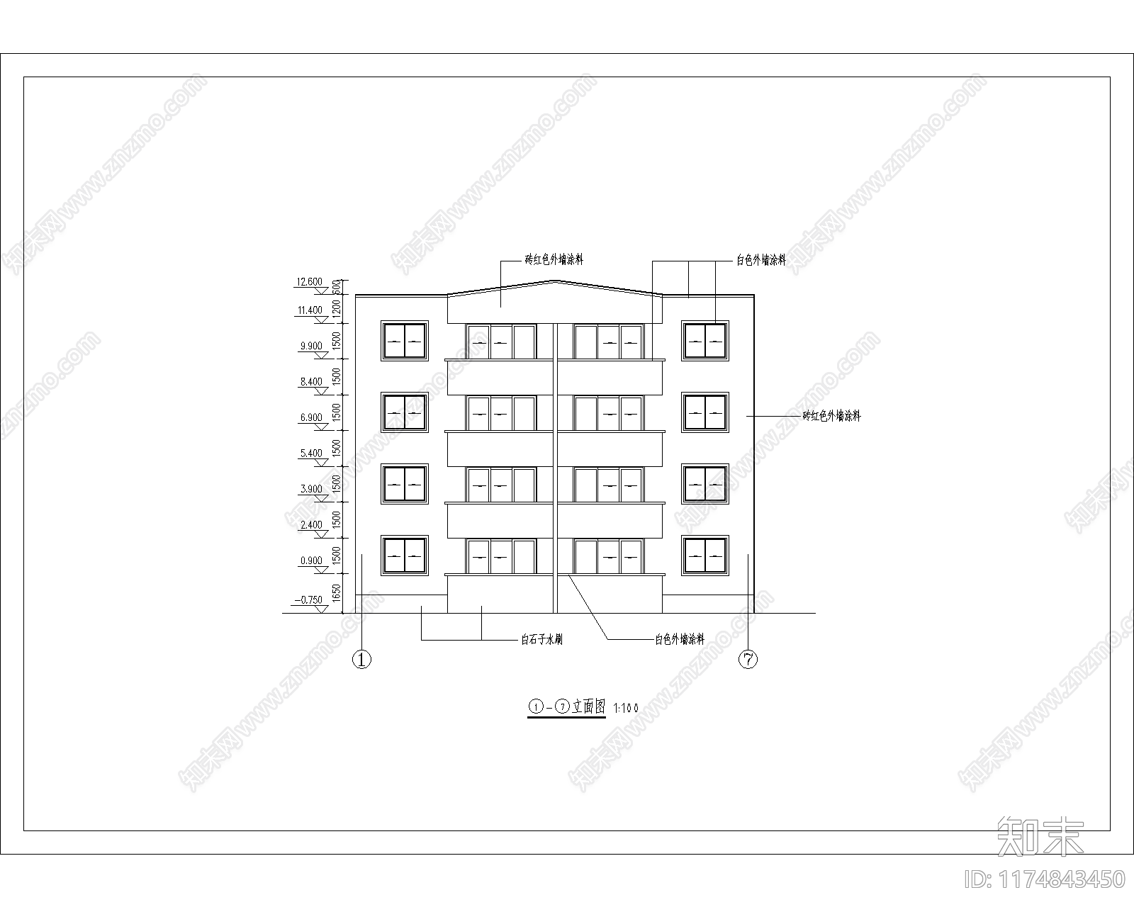 现代住宅楼建筑cad施工图下载【ID:1174843450】