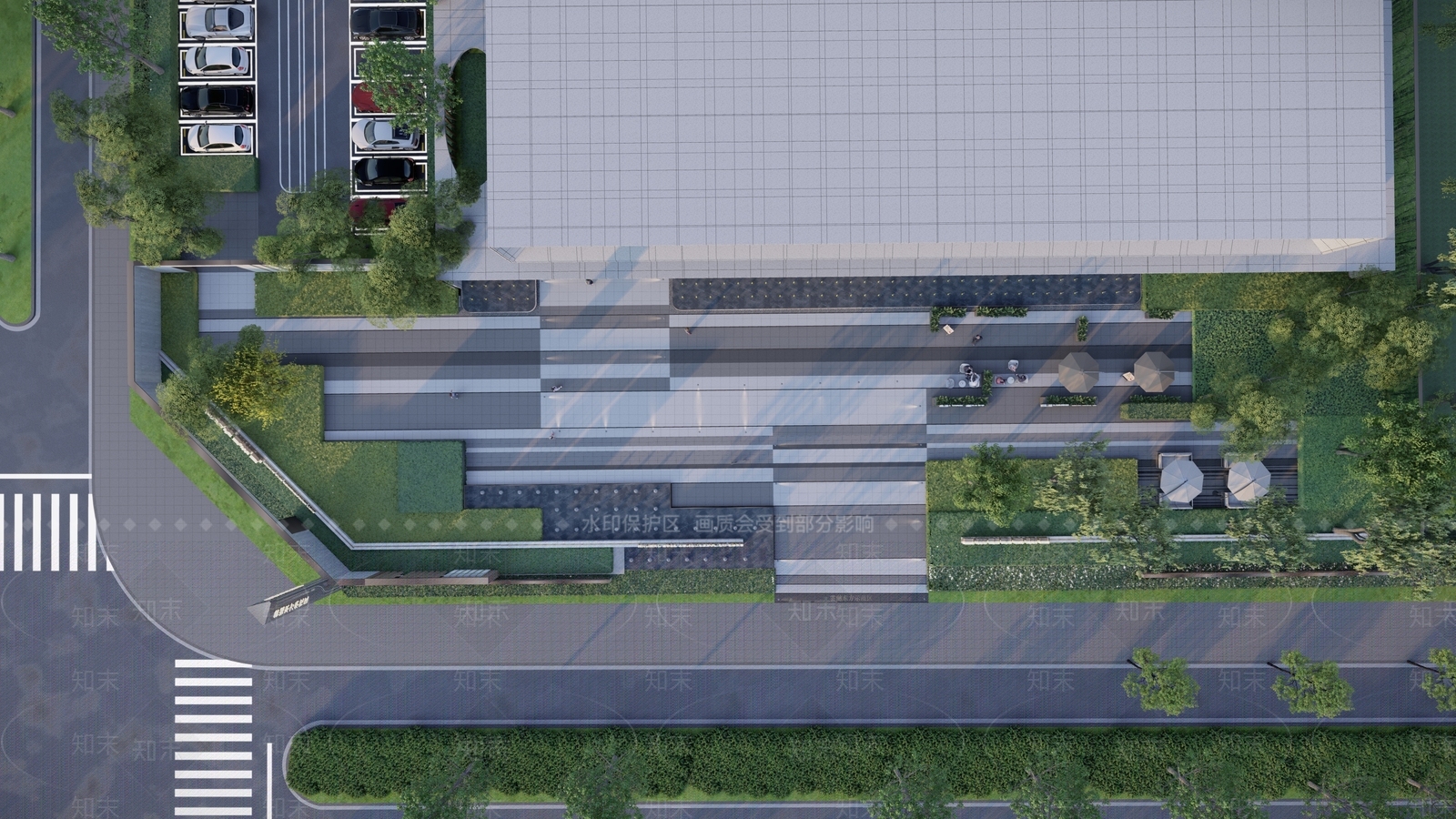 现代小区景观SU模型下载【ID:1174850120】