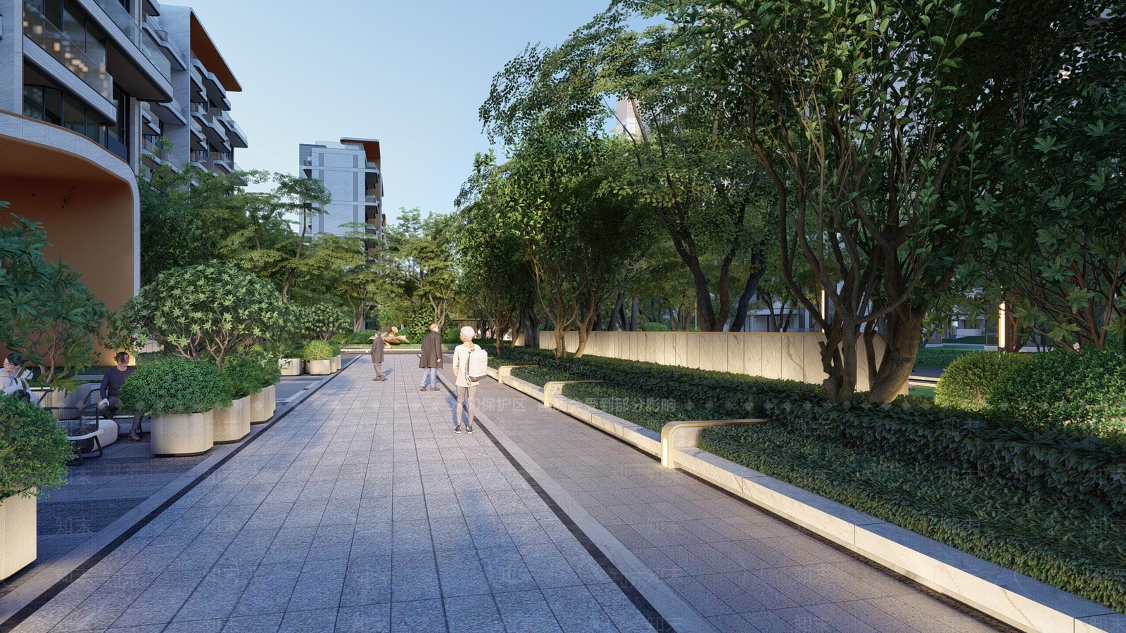 现代小区景观SU模型下载【ID:1174851515】
