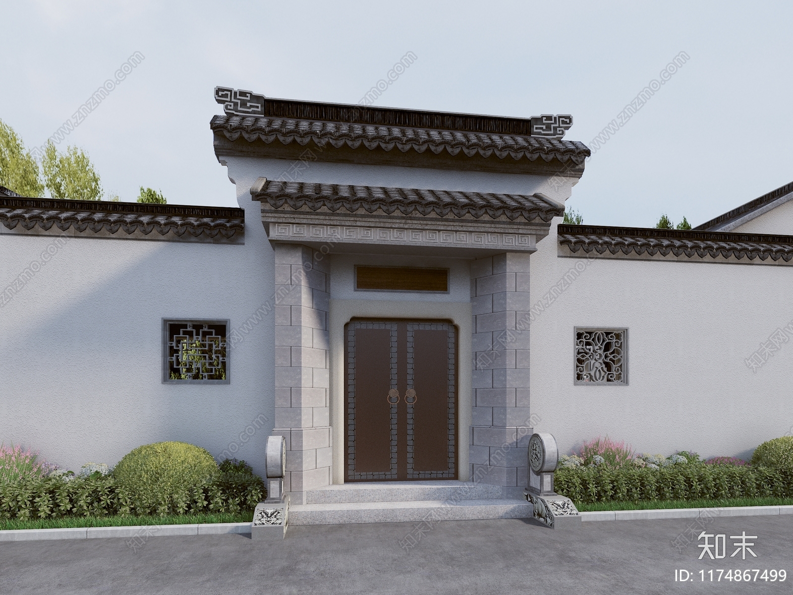 中式住宅景观3D模型下载【ID:1174867499】