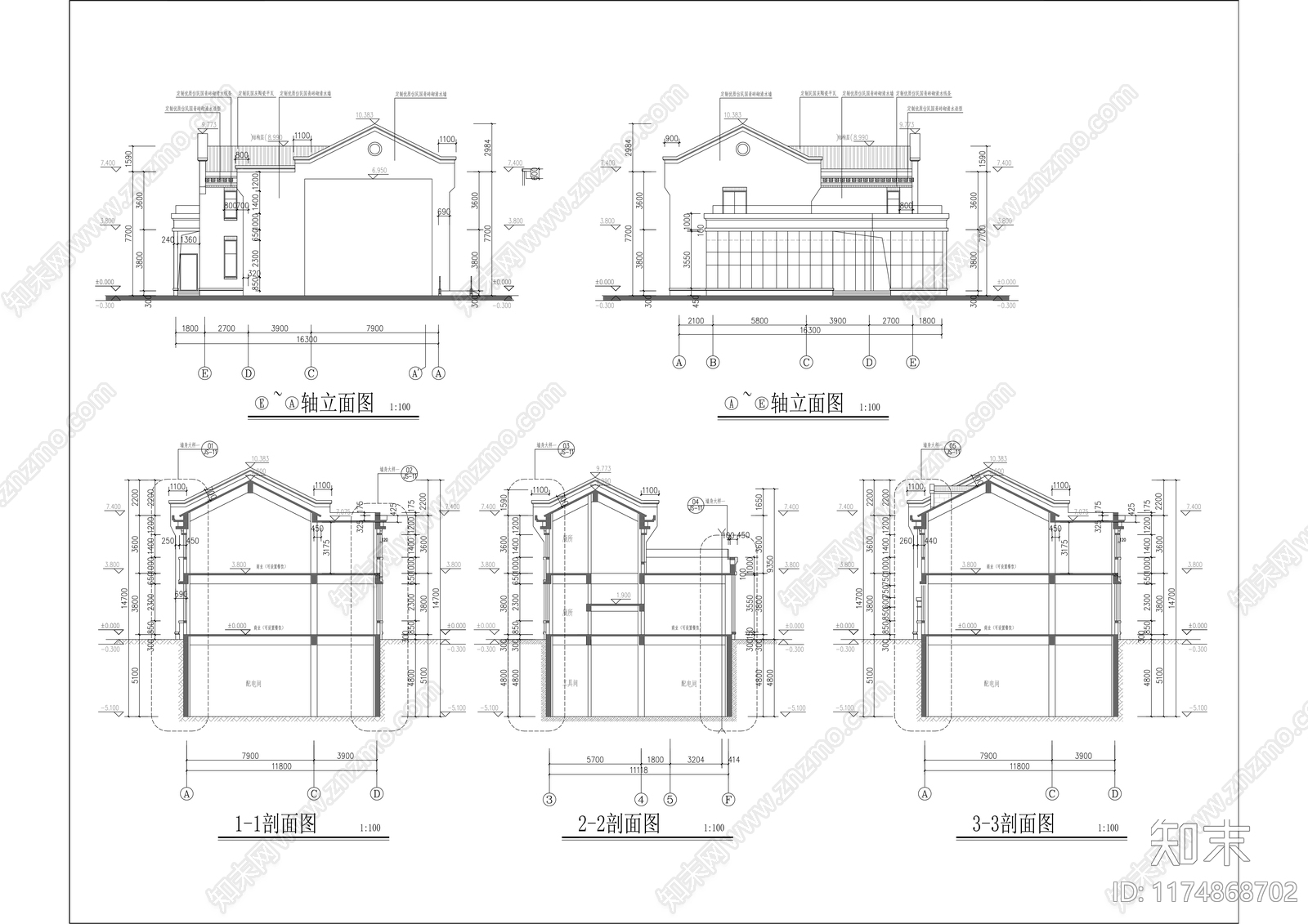 中式其他商业建筑施工图下载【ID:1174868702】