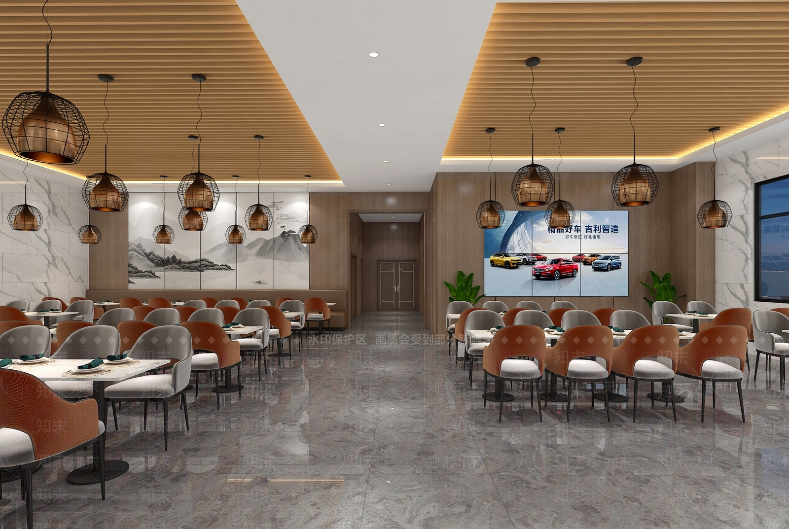 现代自助餐厅3D模型下载【ID:1174869232】