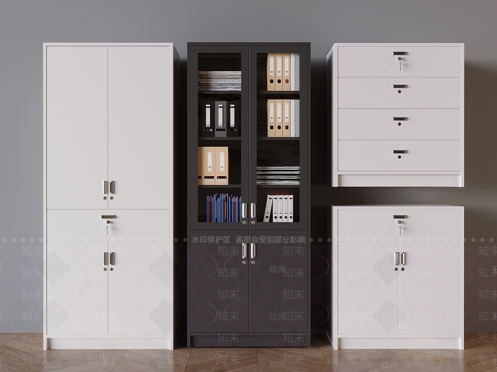 现代文件柜SU模型下载【ID:1174871647】