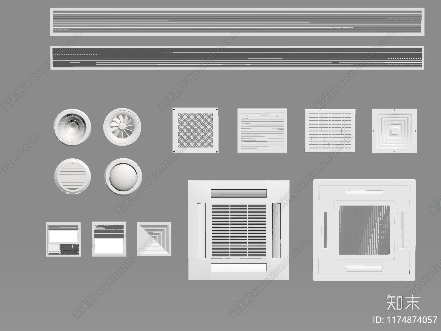 空调出风口SU模型下载【ID:1174874057】