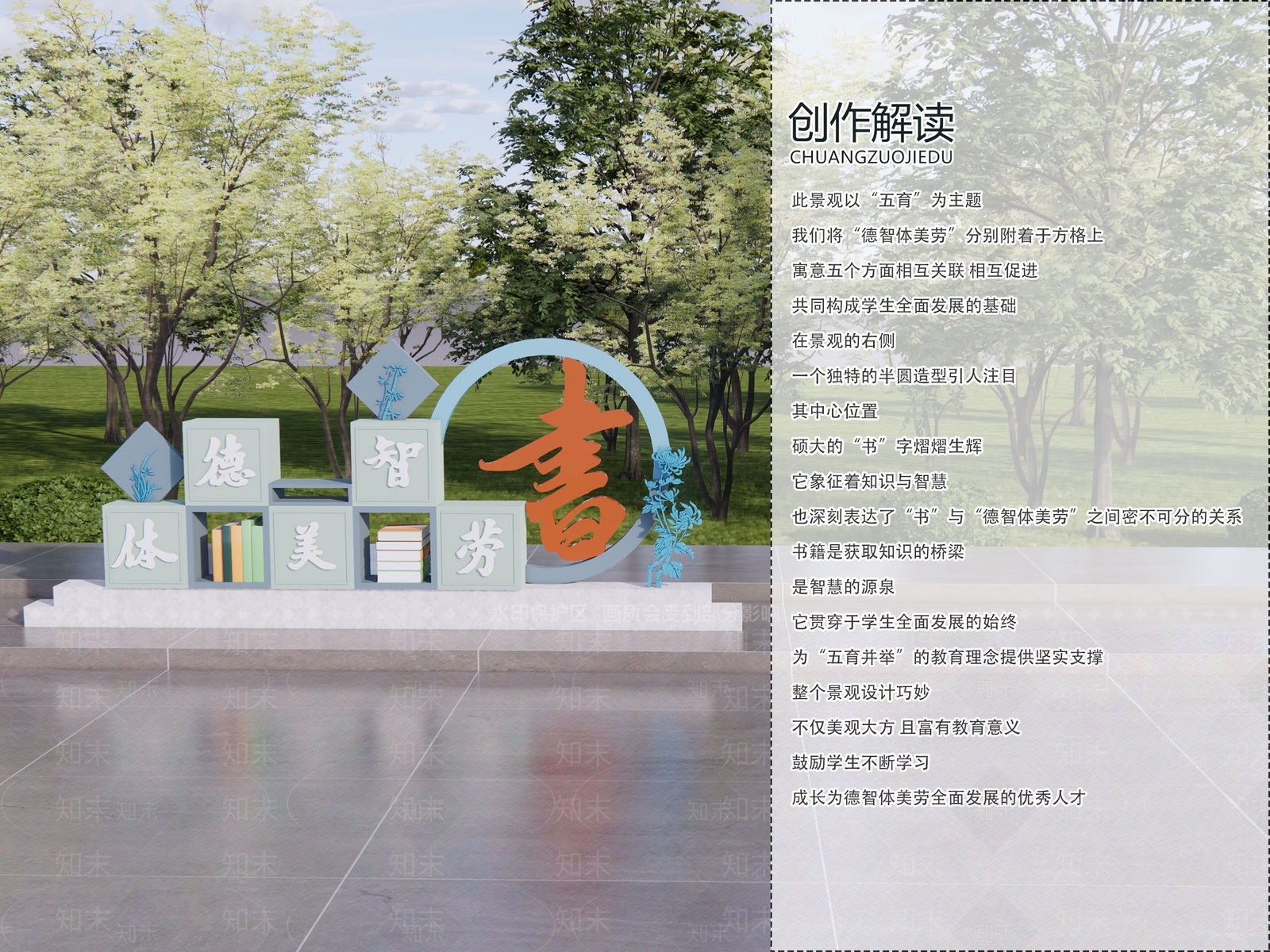 新中式现代校园景观SU模型下载【ID:1174875876】
