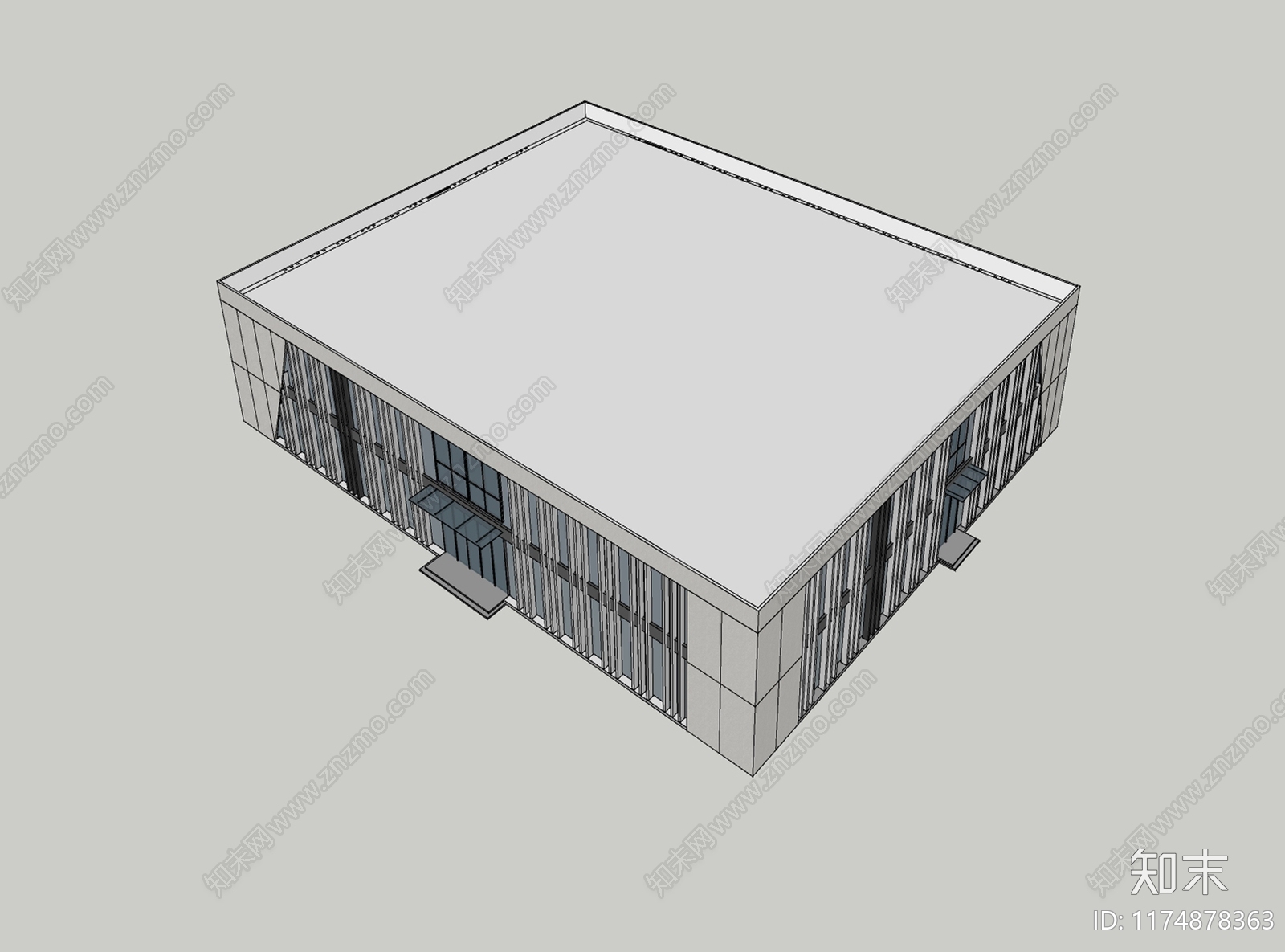 现代办公楼SU模型下载【ID:1174878363】