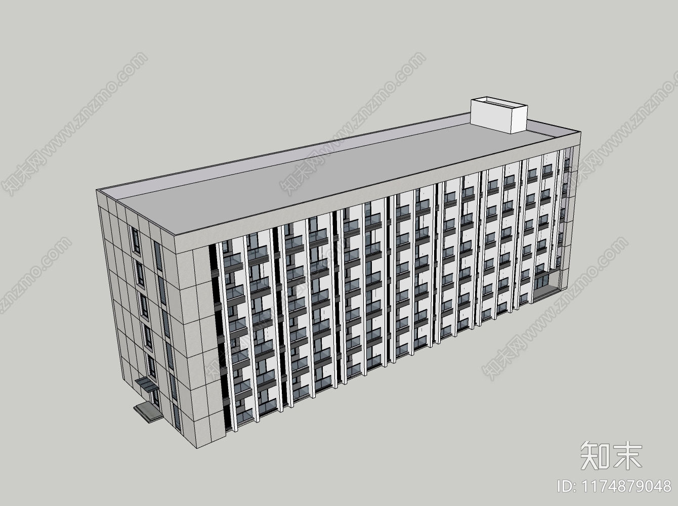 现代多层住宅SU模型下载【ID:1174879048】