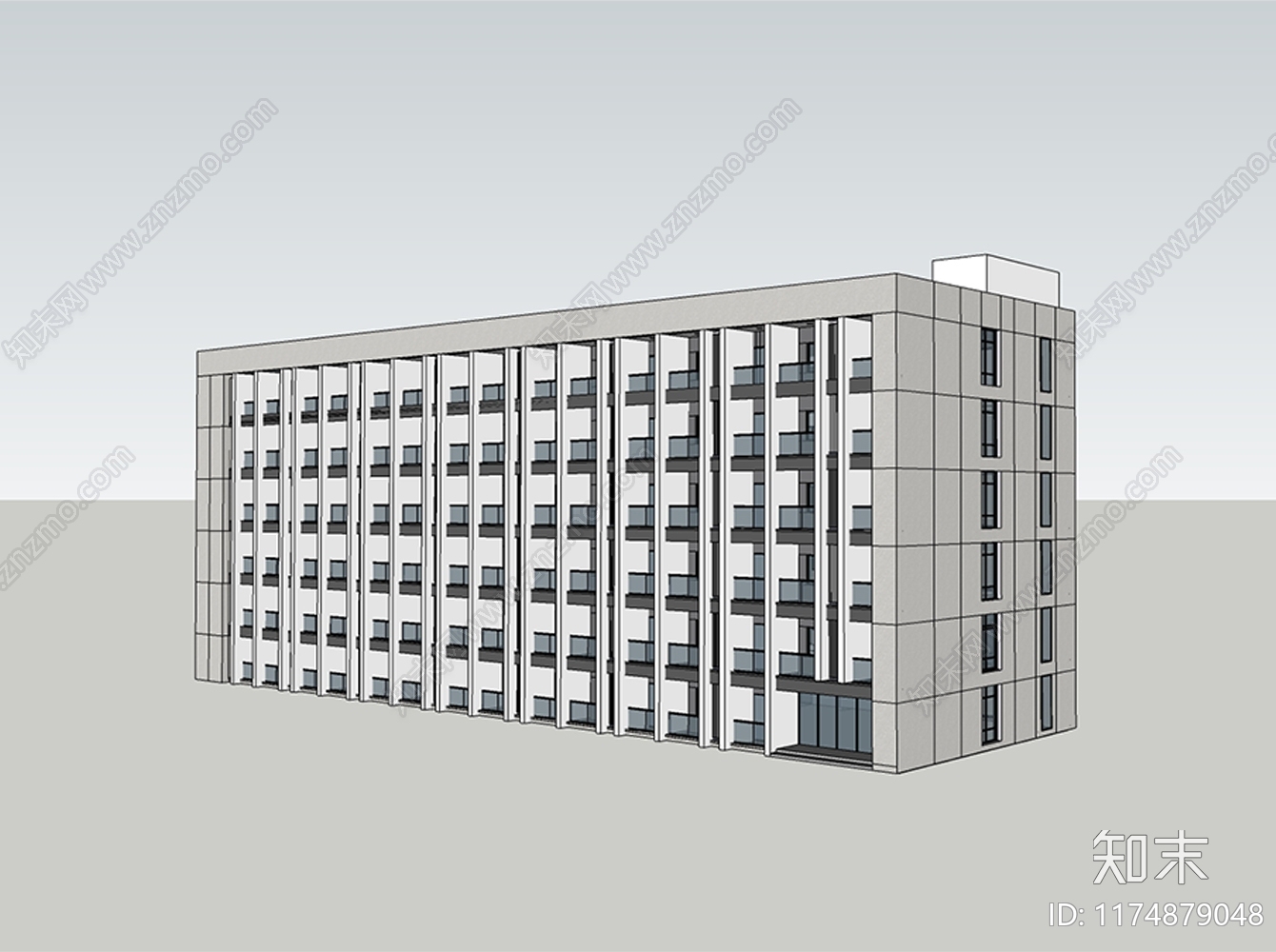 现代多层住宅SU模型下载【ID:1174879048】