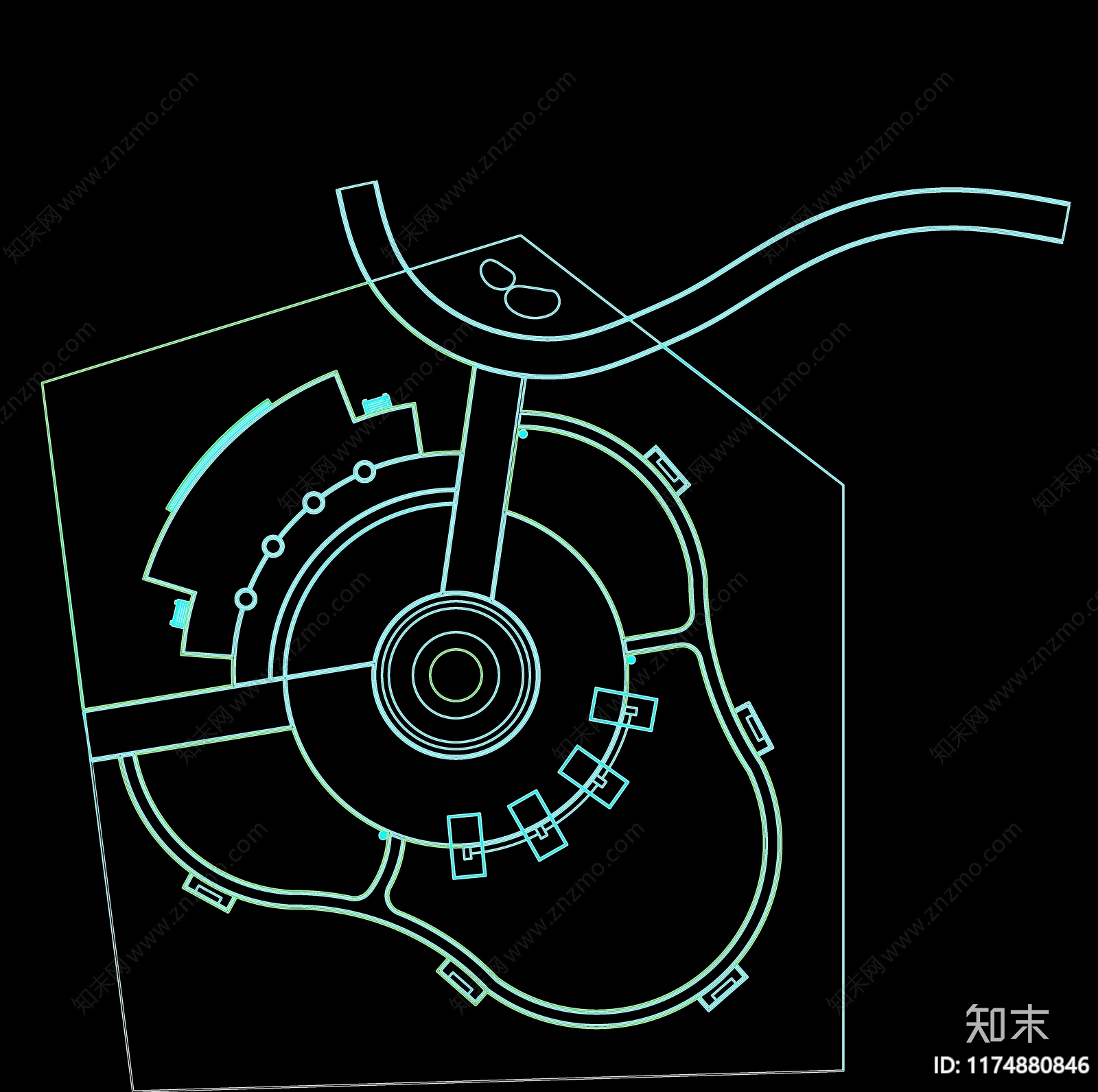 现代公园景观施工图下载【ID:1174880846】