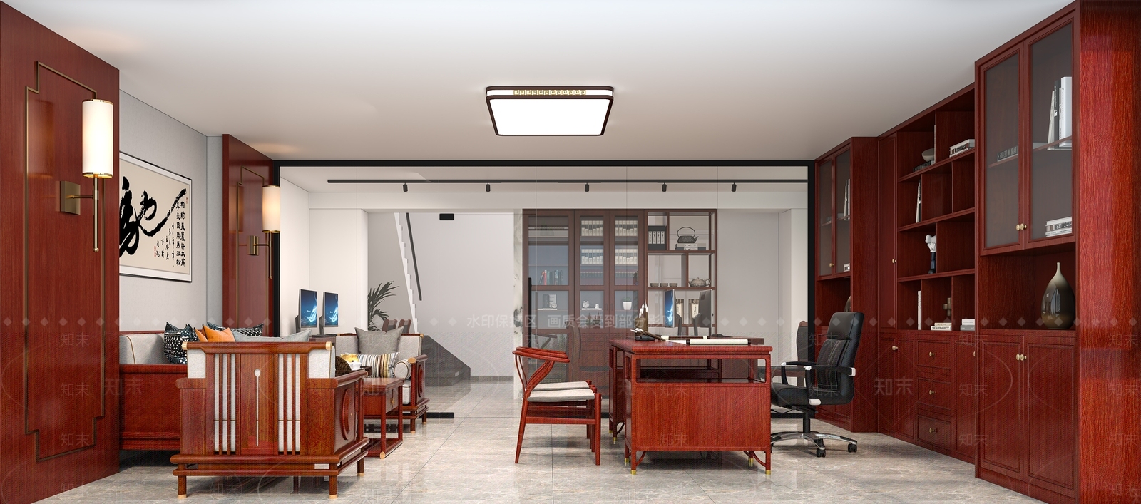 中式其他办公空间3D模型下载【ID:1174882659】