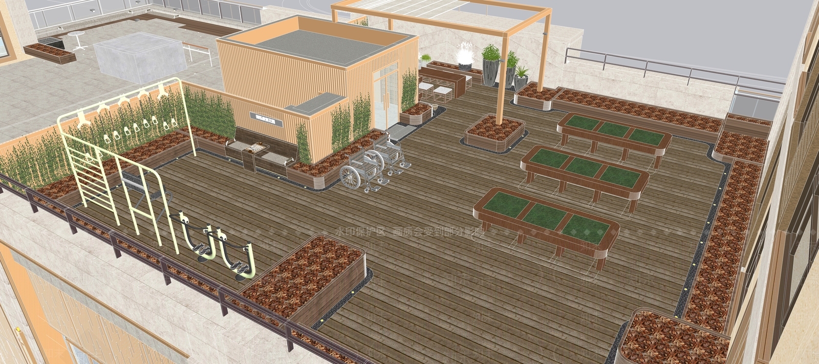 现代景观公园SU模型下载【ID:1174887105】