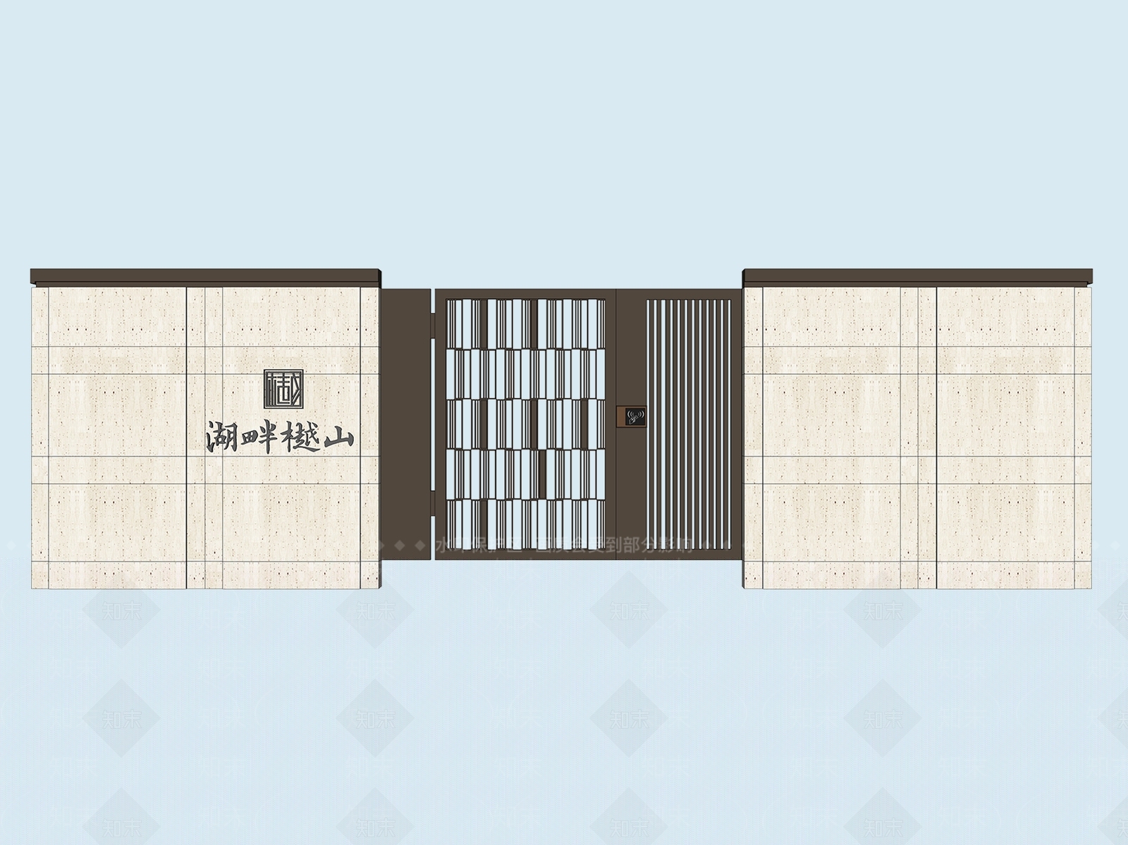 新中式庭院门SU模型下载【ID:1174888085】