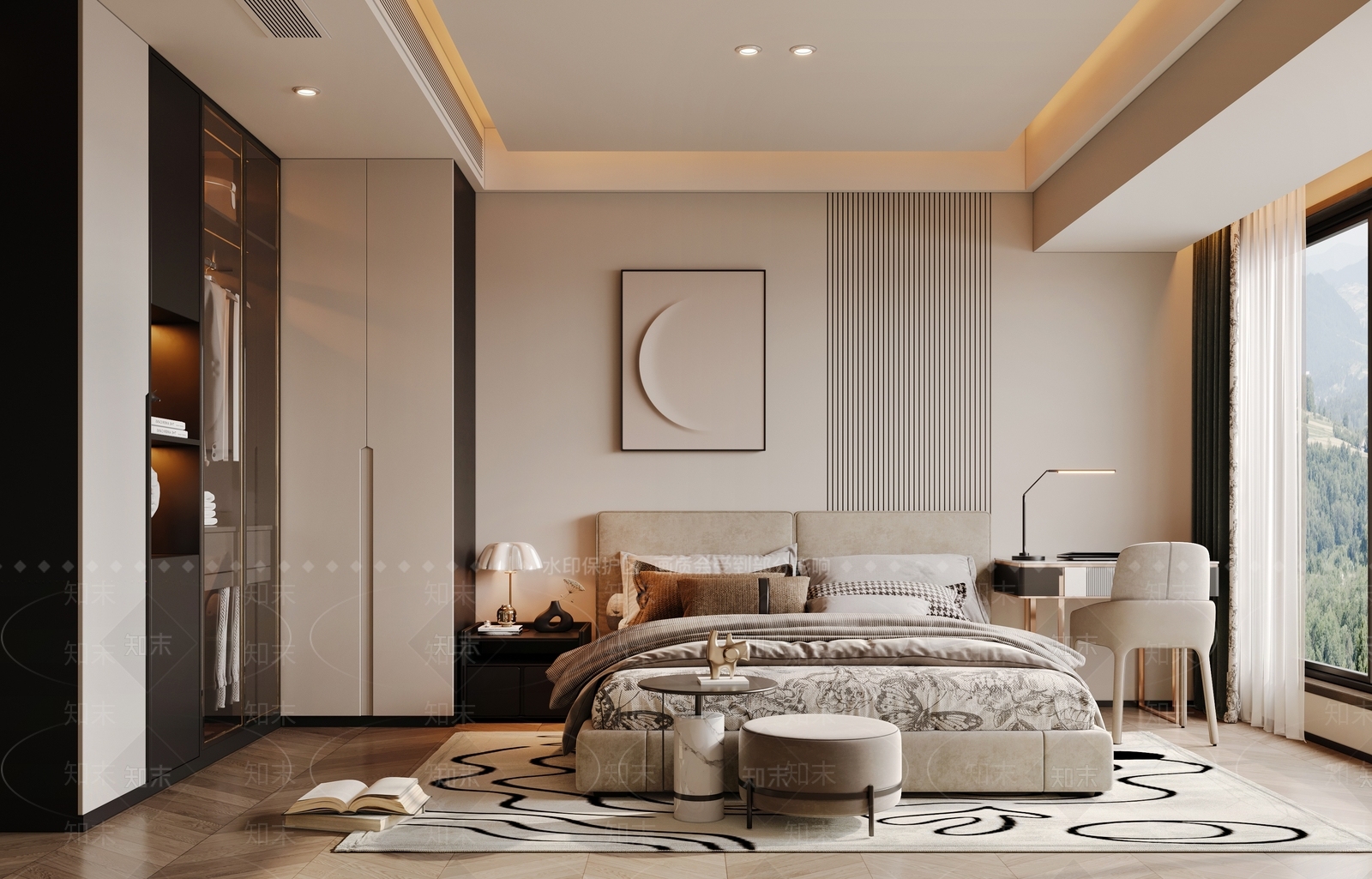 布艺双人床双人床3D模型下载【ID:1227385797】
