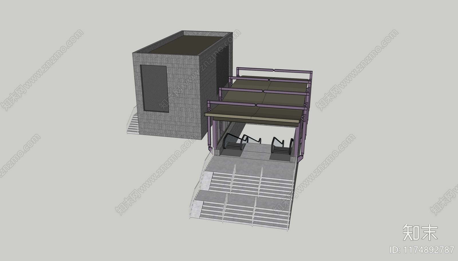 现代工业地铁站SU模型下载【ID:1174892787】