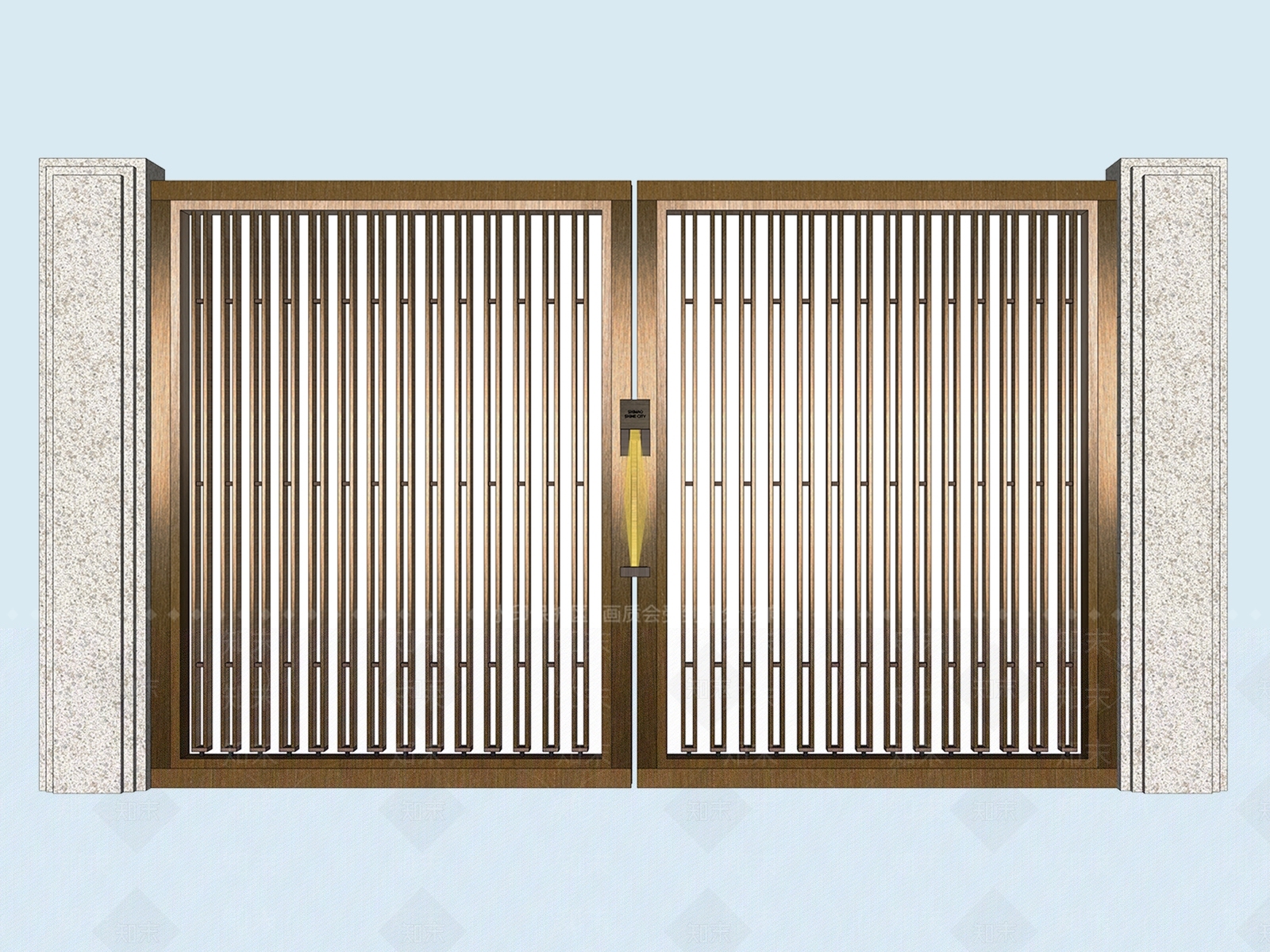 新中式庭院门SU模型下载【ID:1174892889】