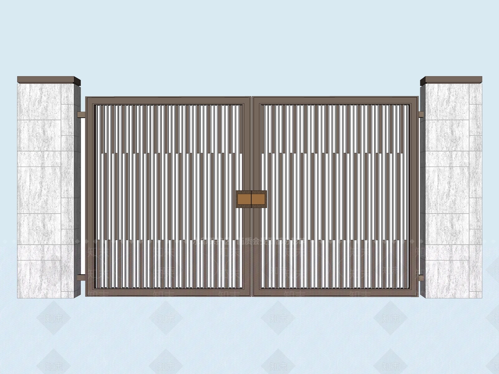 新中式庭院门SU模型下载【ID:1174893523】