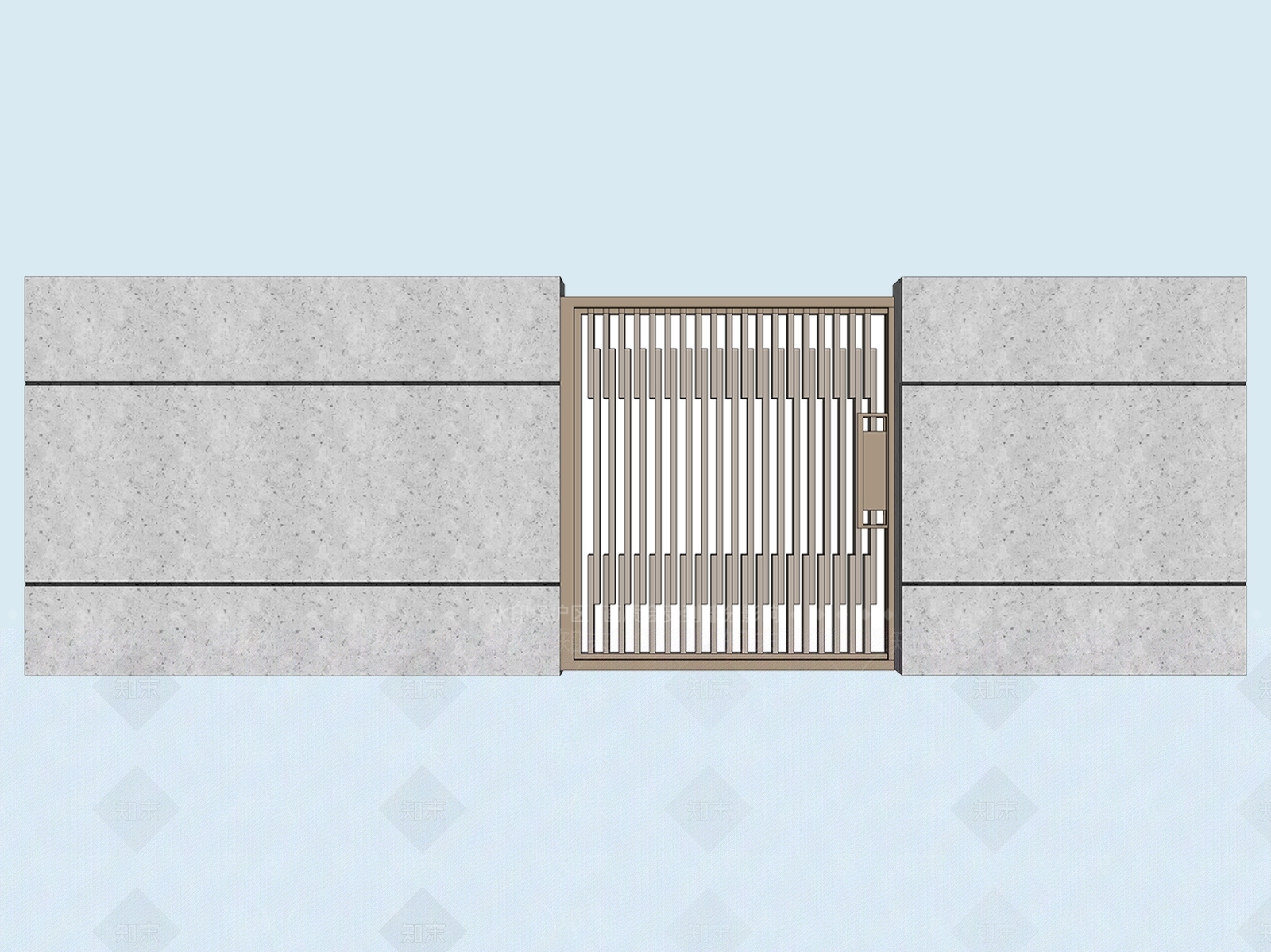 新中式庭院门SU模型下载【ID:1174894212】