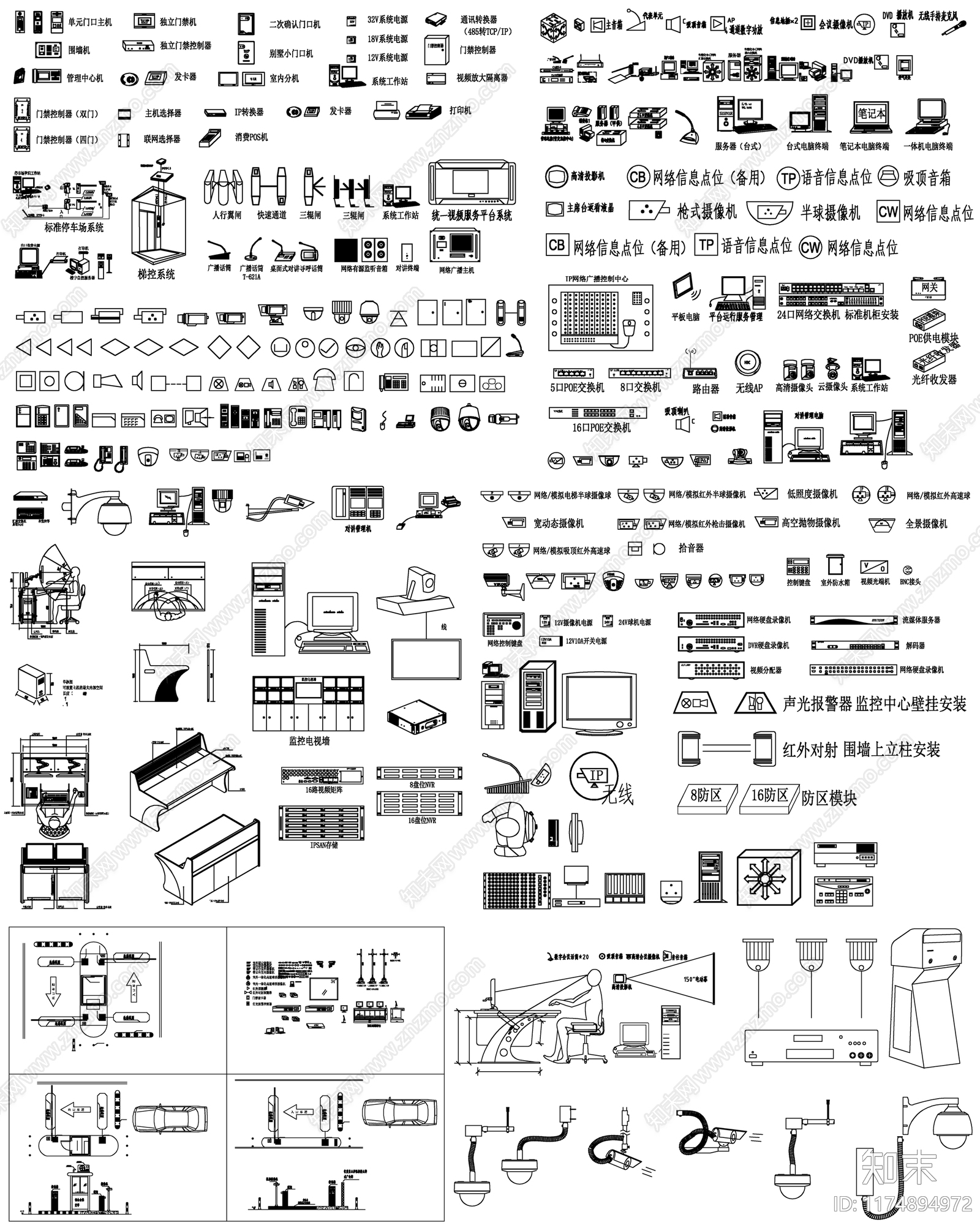 现代监控施工图下载【ID:1174894972】