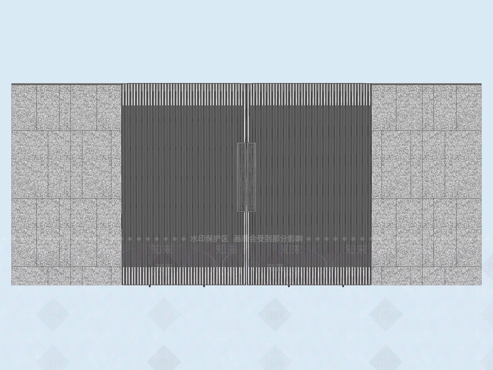 新中式庭院门SU模型下载【ID:1174895761】