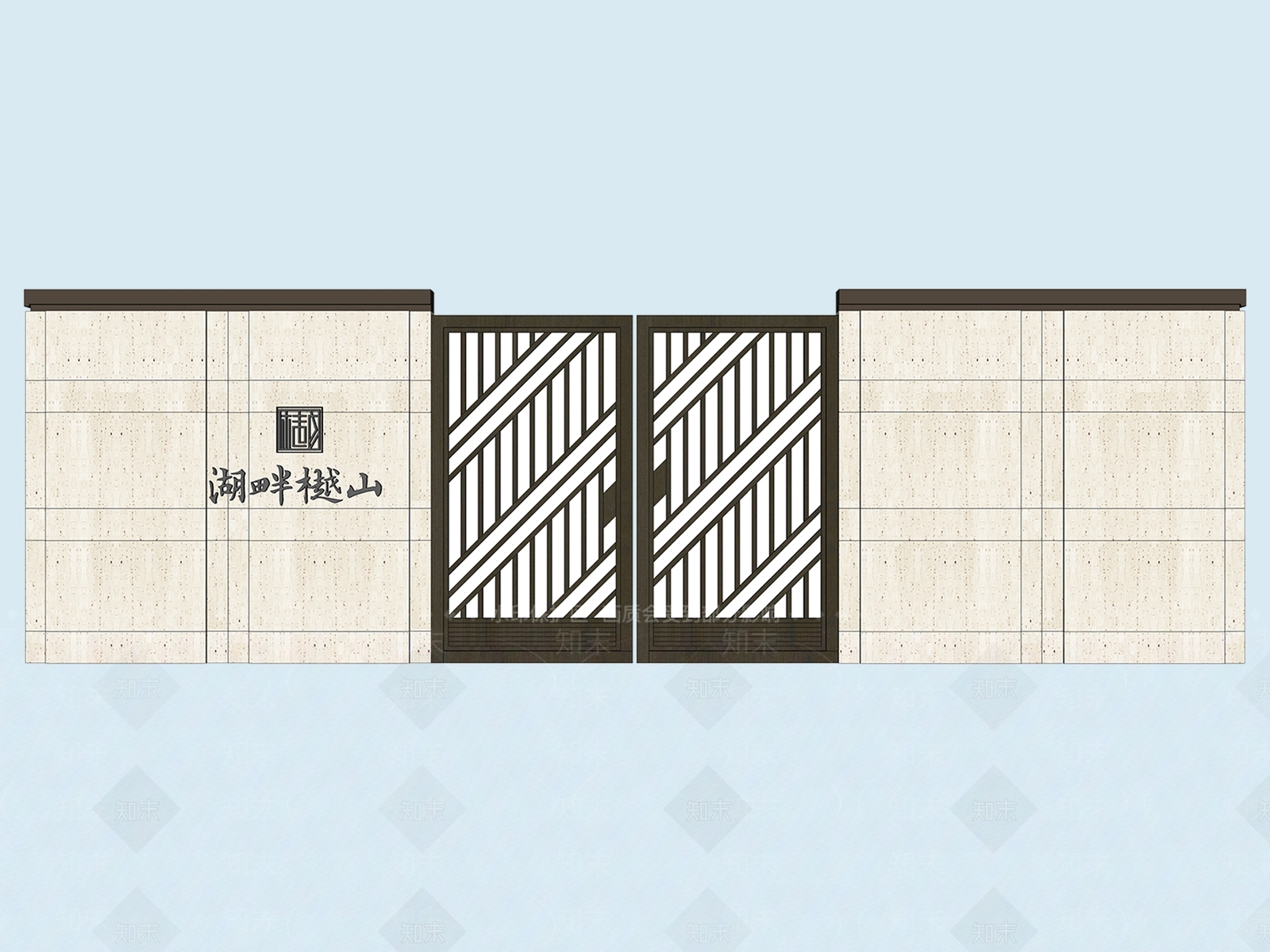 新中式庭院门SU模型下载【ID:1174901472】