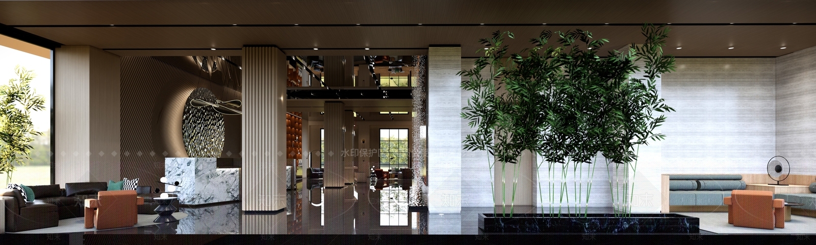 现代酒店大堂SU模型下载【ID:1174902187】