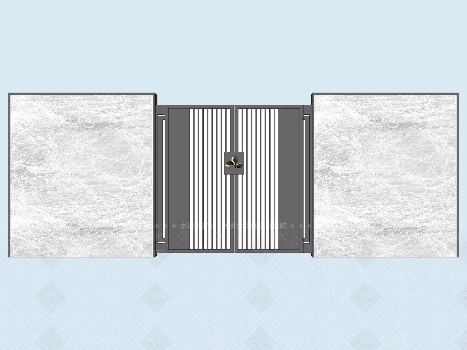 新中式庭院门SU模型下载【ID:1174902526】