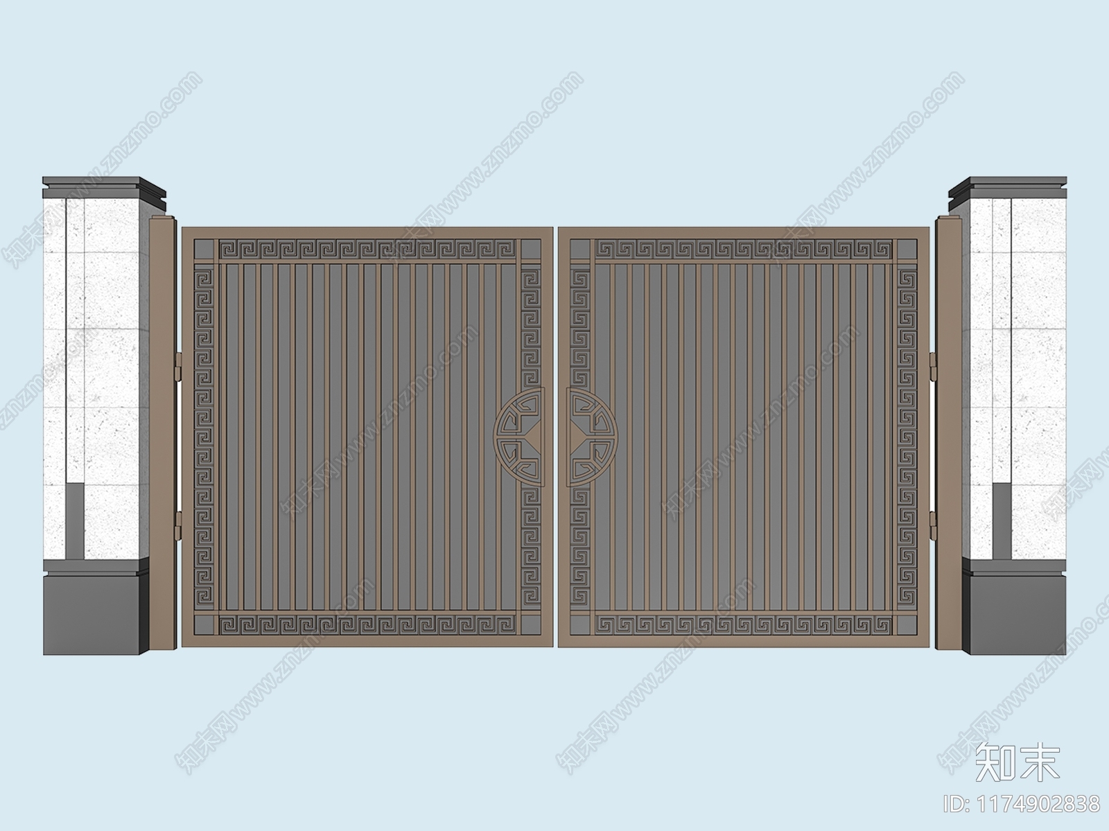 新中式庭院门SU模型下载【ID:1174902838】