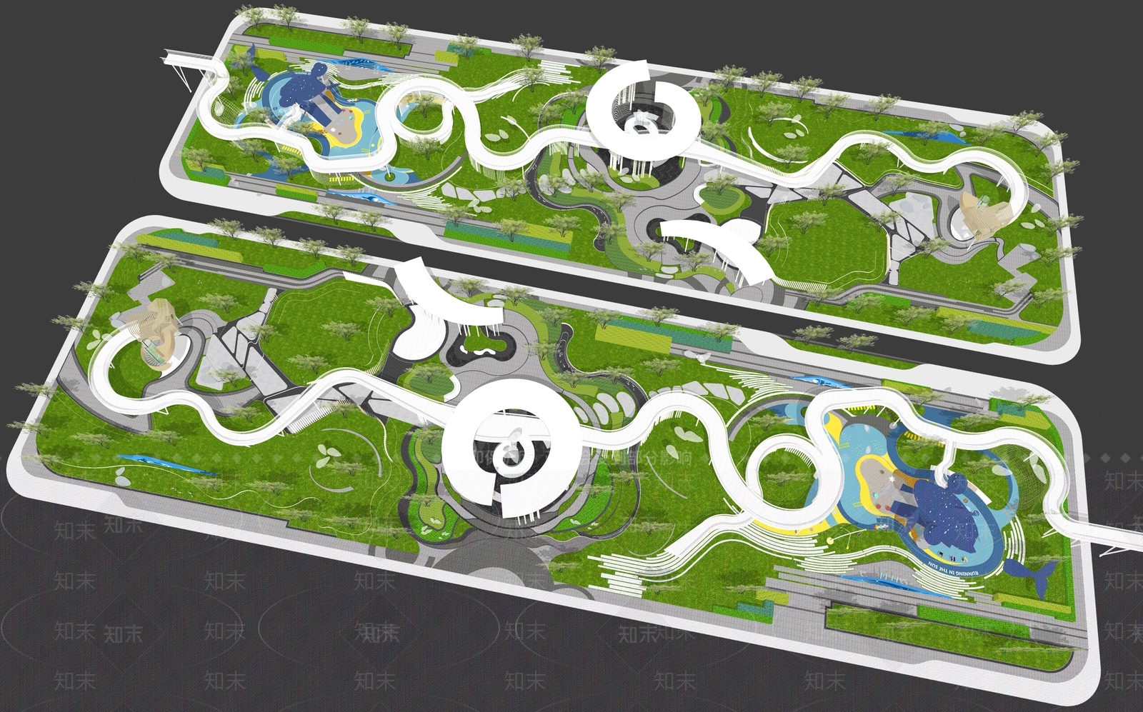 现代景观公园SU模型下载【ID:1174904136】
