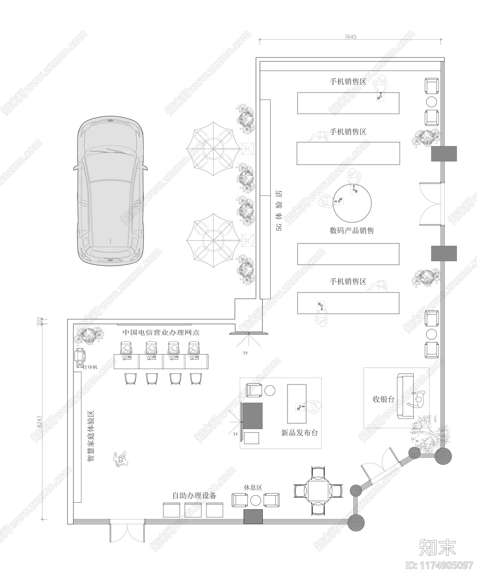 现代其他商业空间cad施工图下载【ID:1174905097】