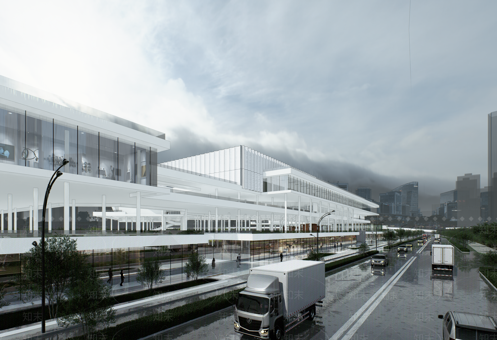现代极简体育建筑SU模型下载【ID:1174916519】