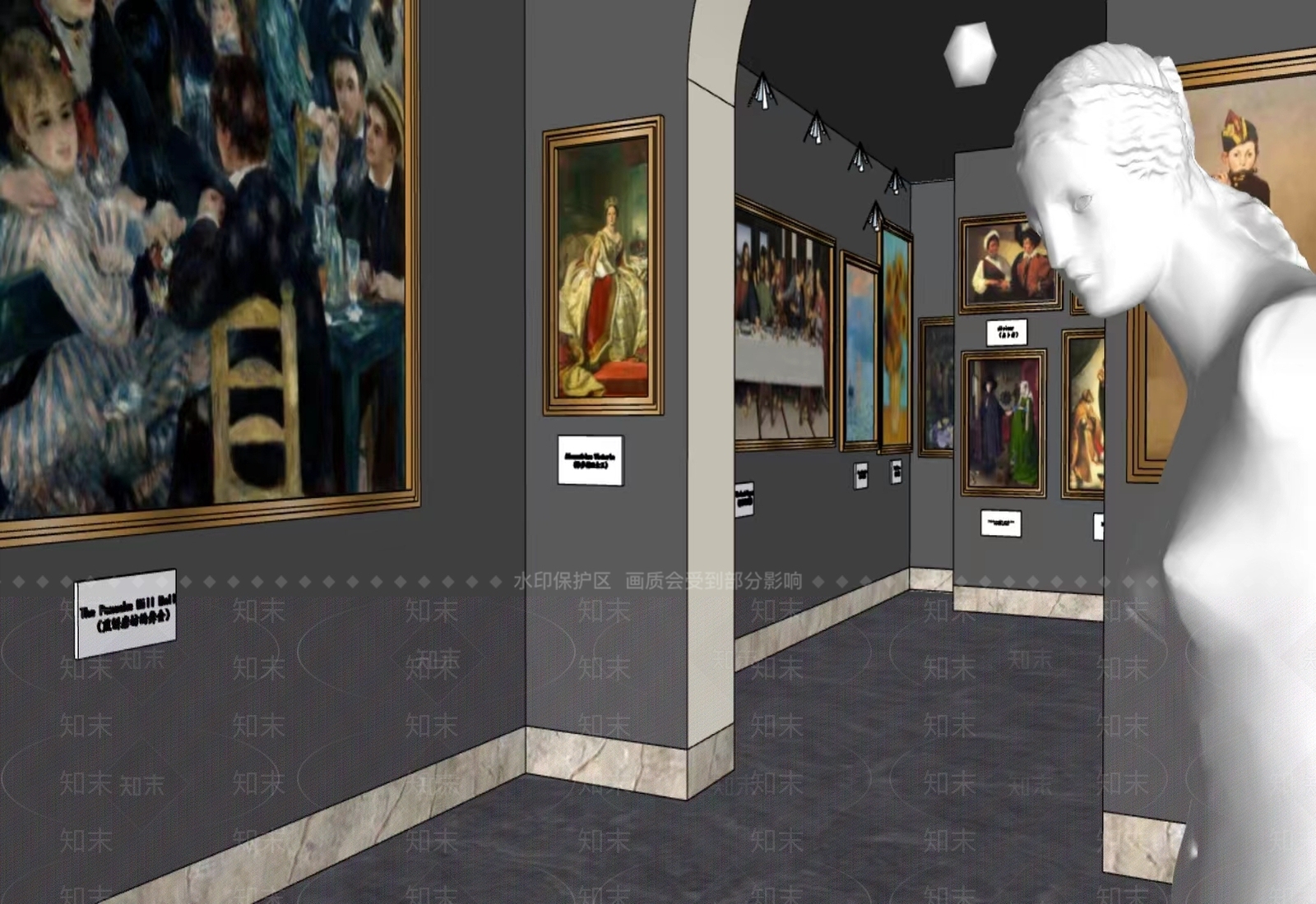 现代简约展览馆建筑SU模型下载【ID:1174915656】