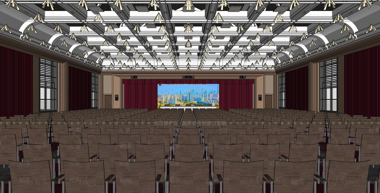 新中式其他文化空间SU模型下载【ID:1174916024】