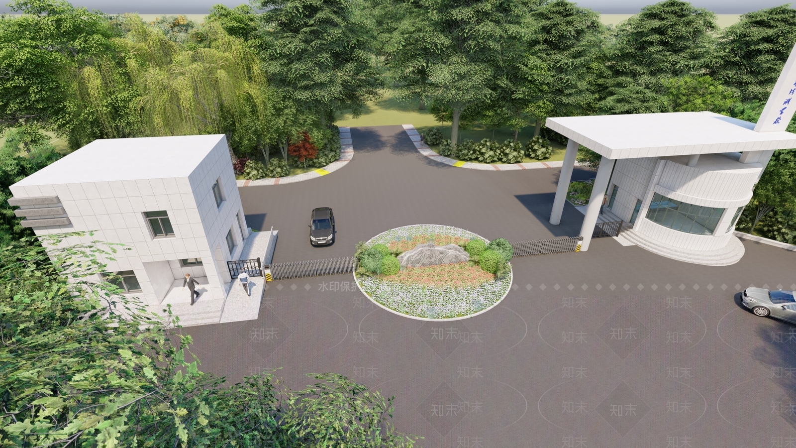 现代学校建筑SU模型下载【ID:1174916995】