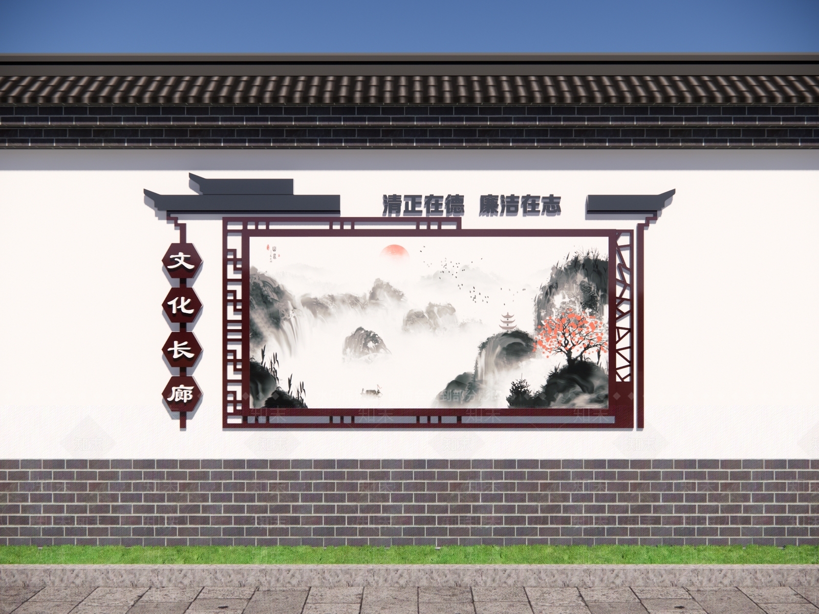新中式宣传栏SU模型下载【ID:1174928990】